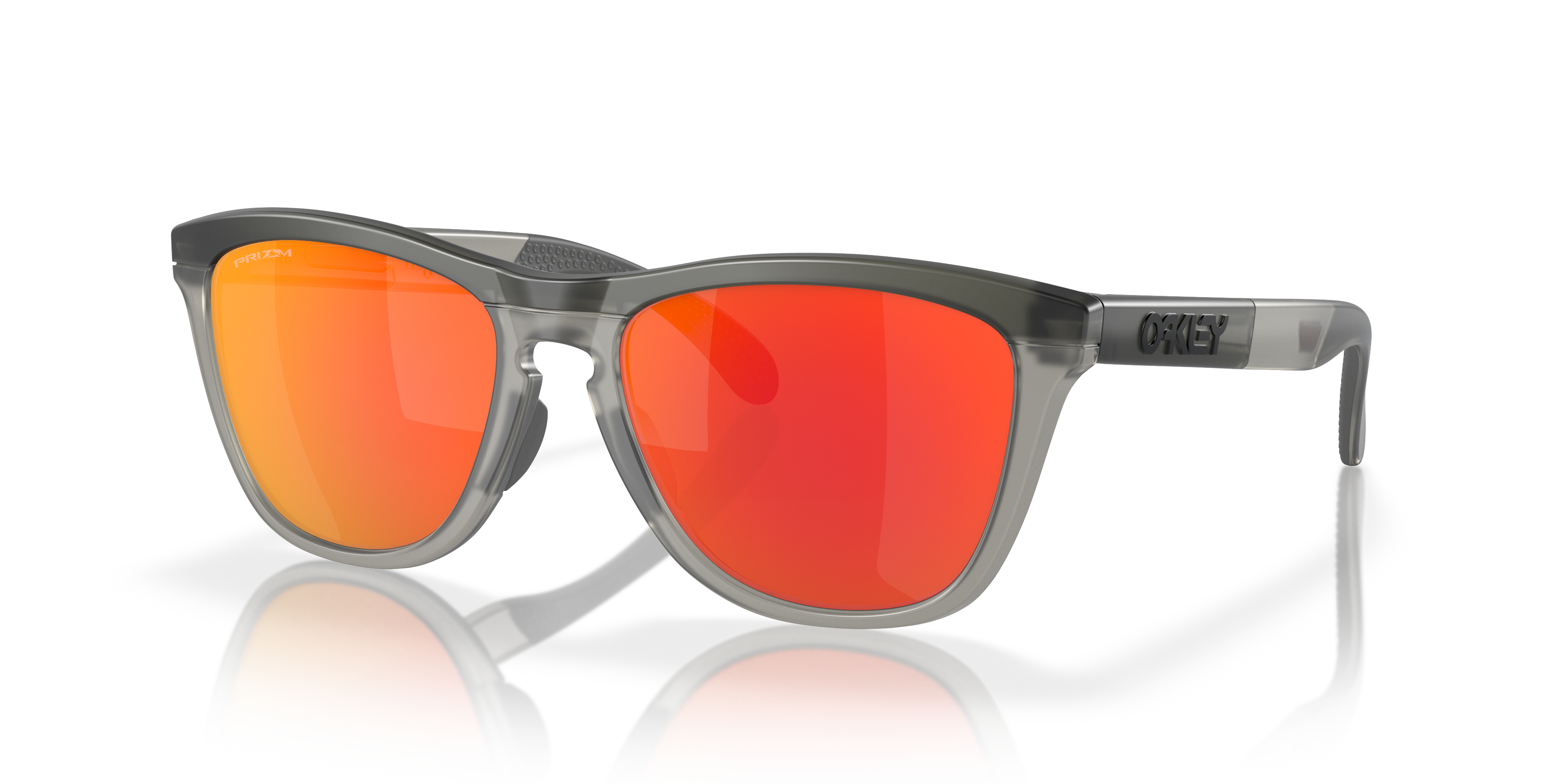 Oakley OO9284 Frogskins Range Men's Round Prizm Sunglasses - Matte Grey Smoke Frame