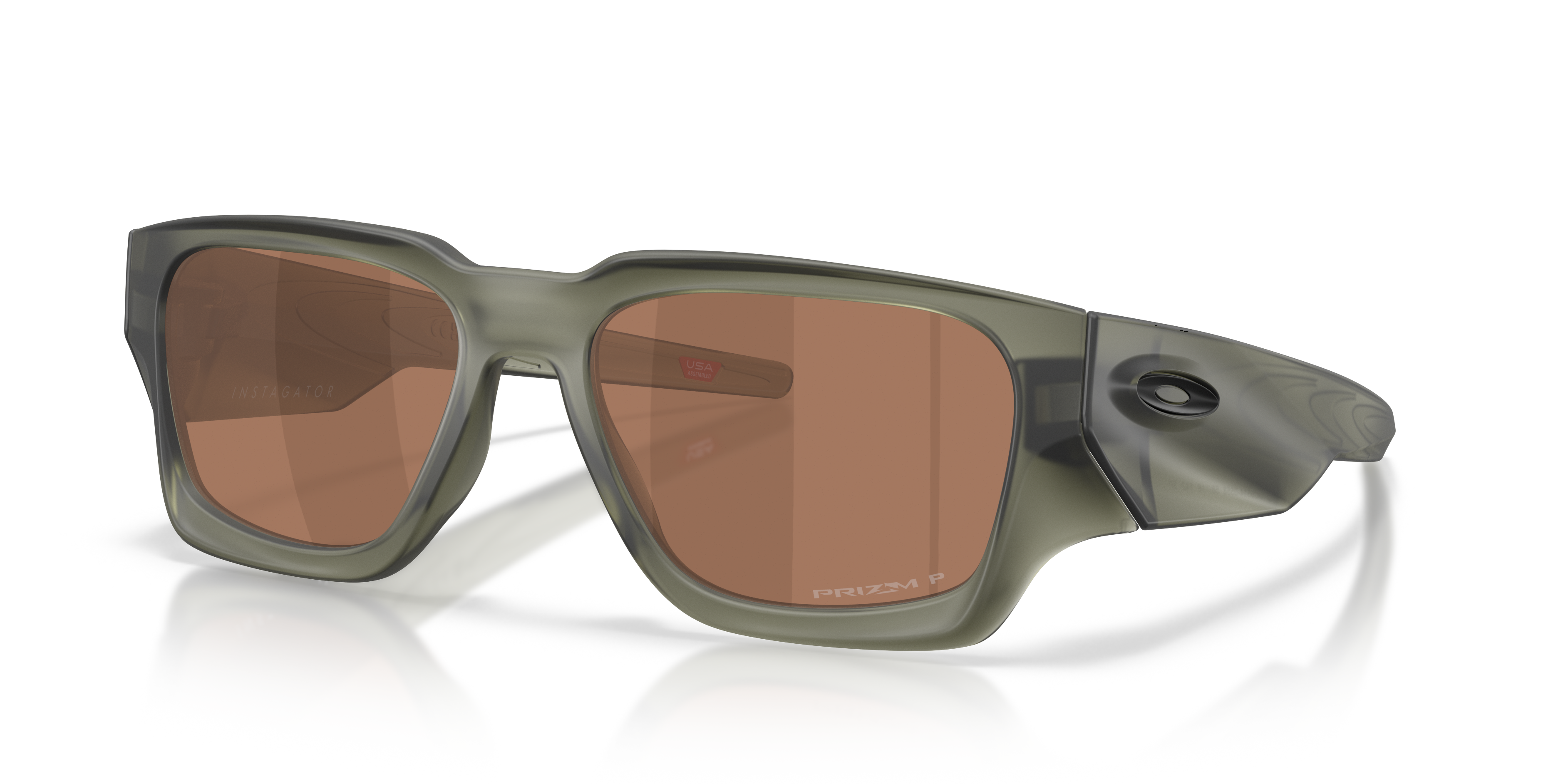 Oakley OO9514 Instagator Men's Rectangle Prizm Polarized Sunglasses - Matte White Frame