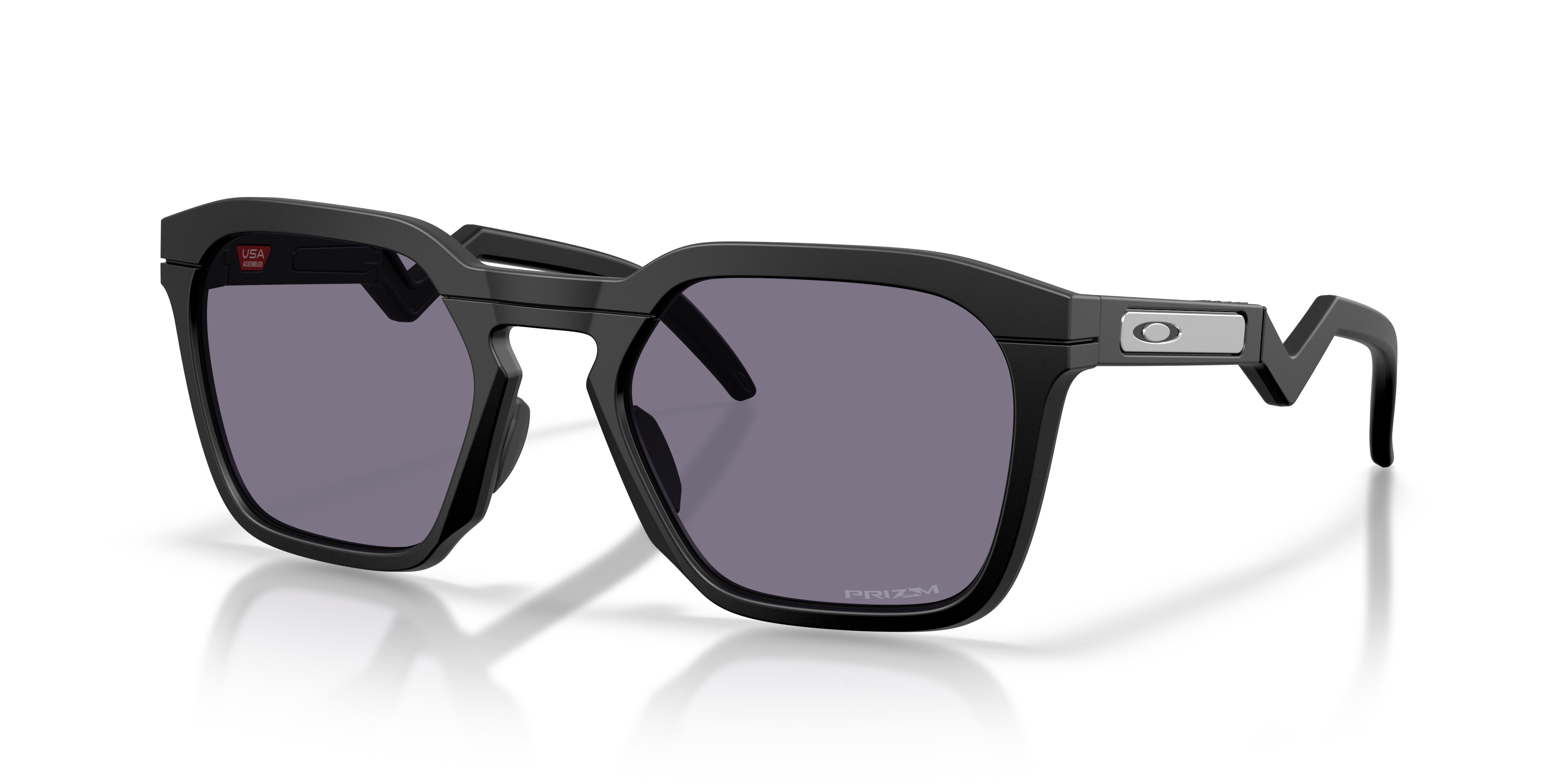 Oakley OO9533 HSTN SQ Unisex Square Prizm Sunglasses - Matte Grey Smoke Frame