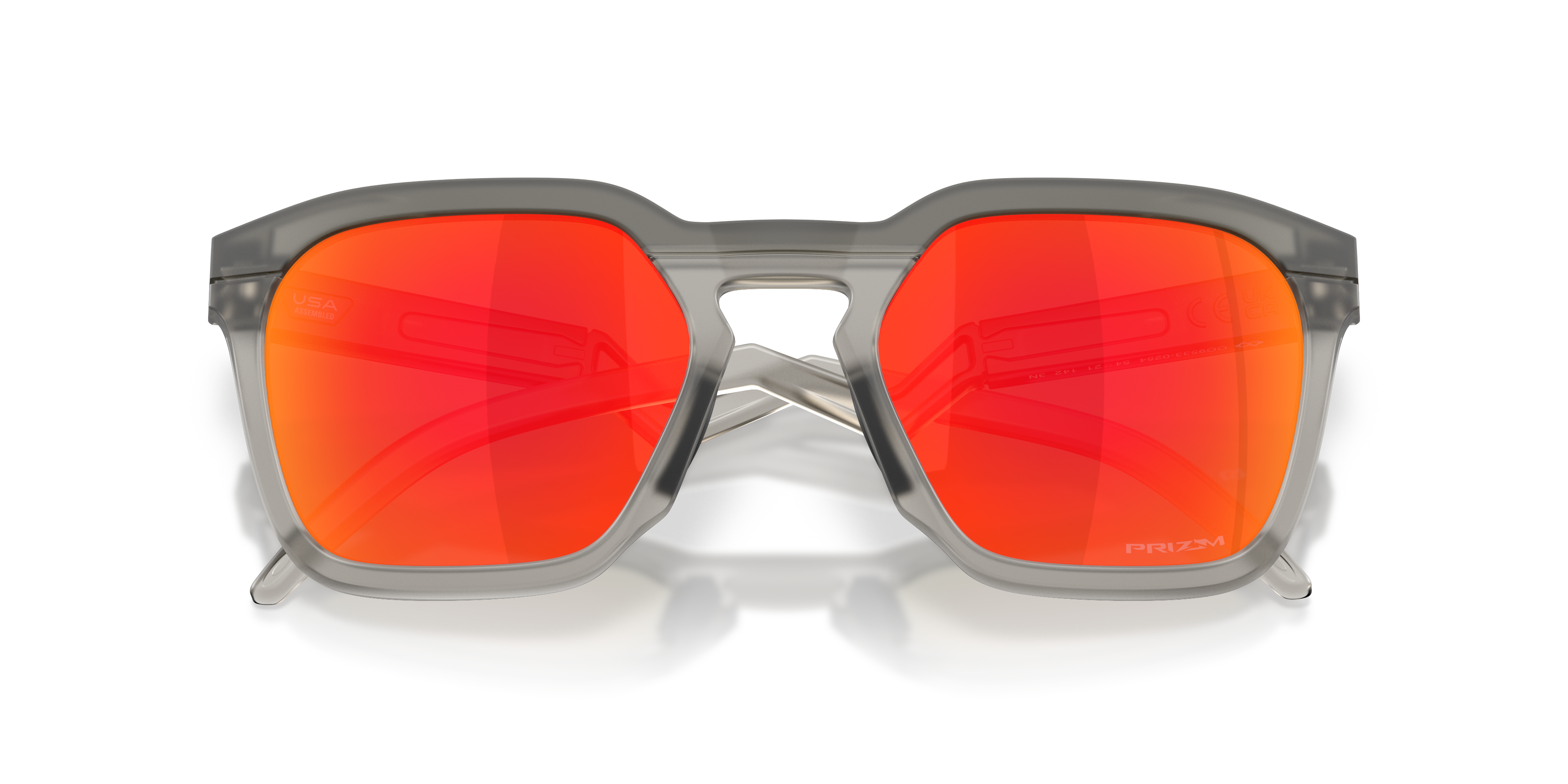Oakley OO9533 HSTN SQ Unisex Square Prizm Sunglasses - Matte Grey Smoke Frame