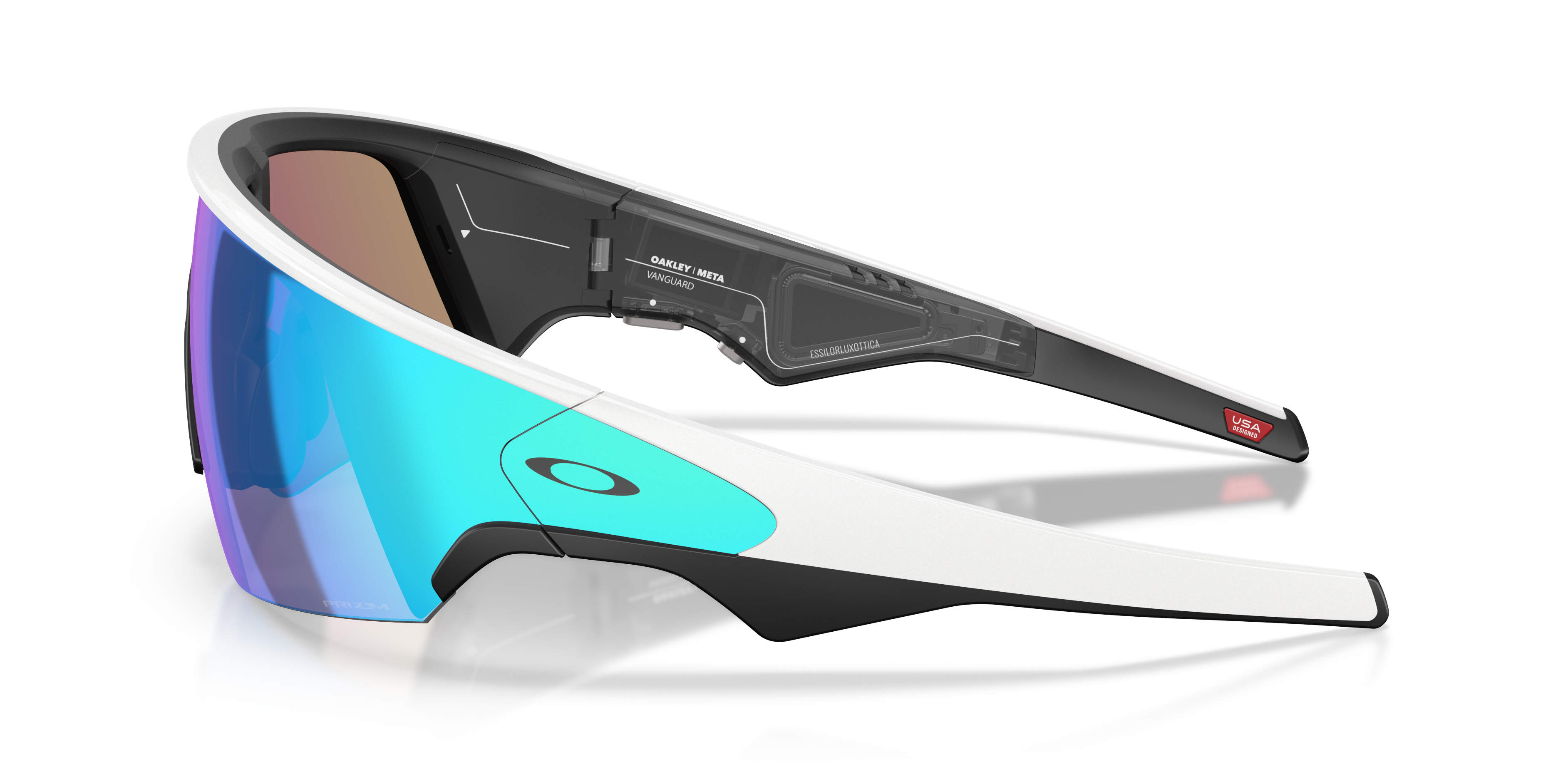 Oakley Meta Vanguard Unisex Rectangle Prizm Sunglasses - White Frame