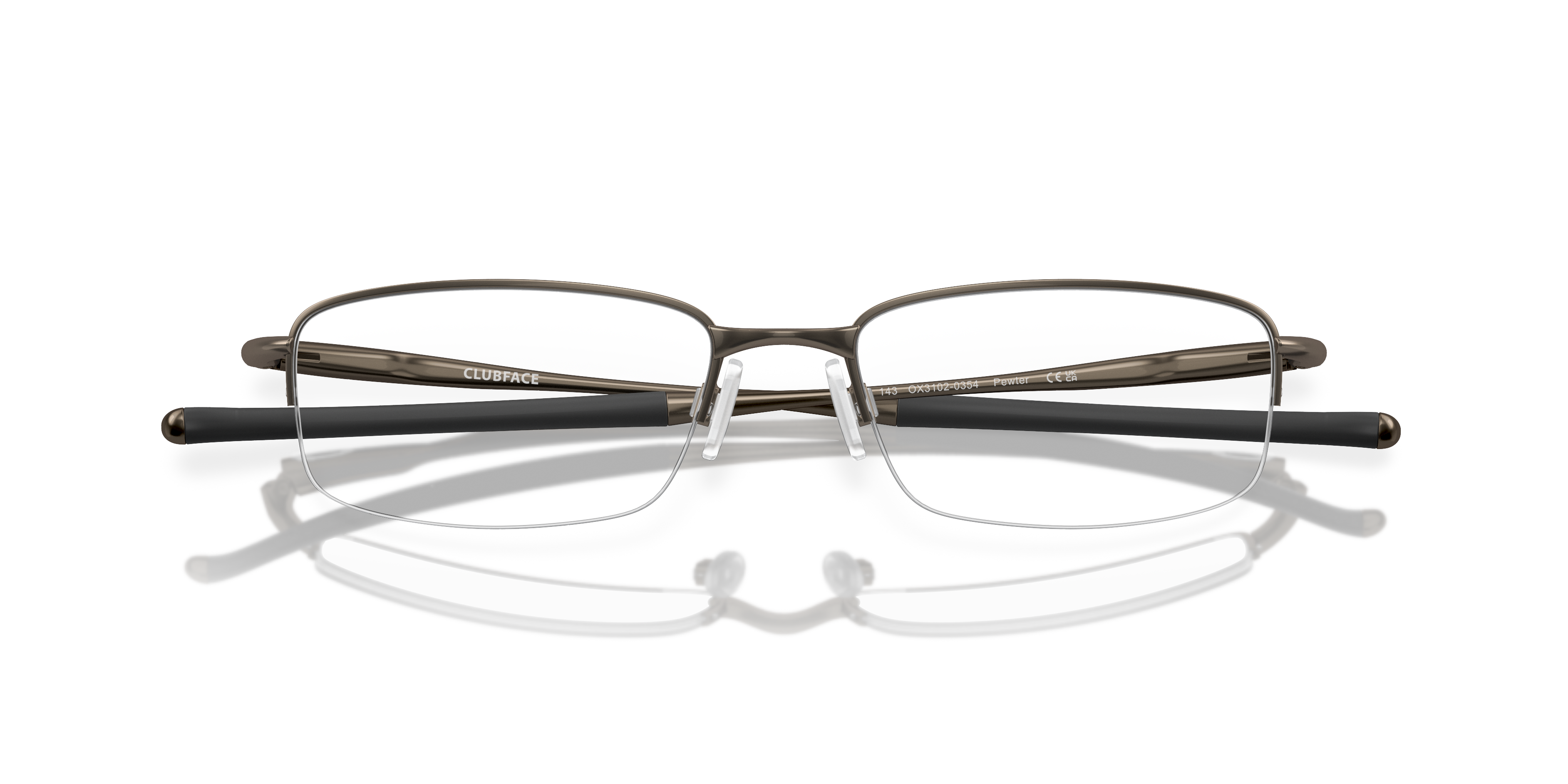 Oakley OX3102 Clubface Men's Rectangle Eyeglass Frames - Pewter Frame