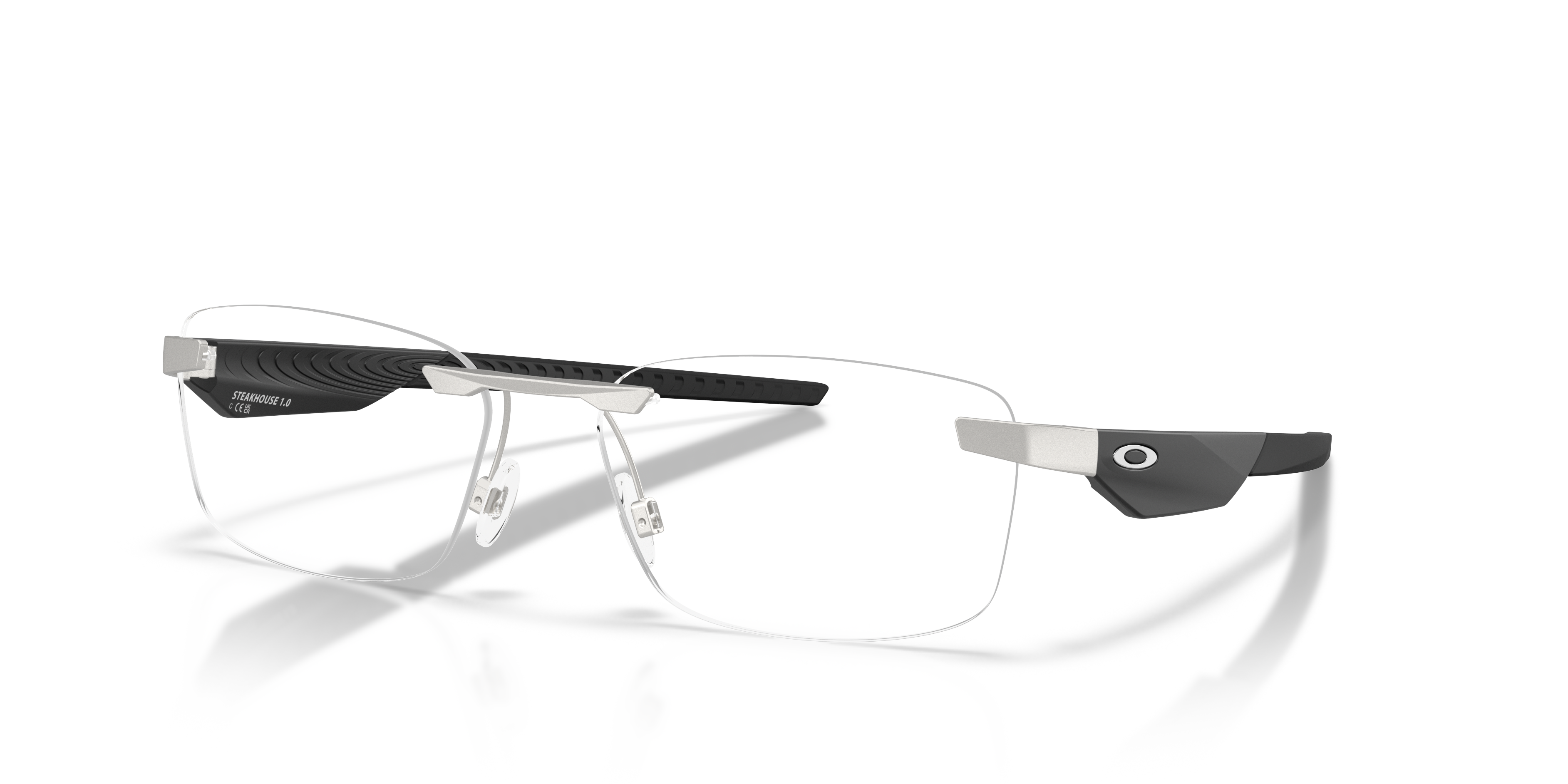Oakley OX3126 Steakhouse 1.0 Unisex Rectangle Eyeglass Frames - Satin Chrome Frame