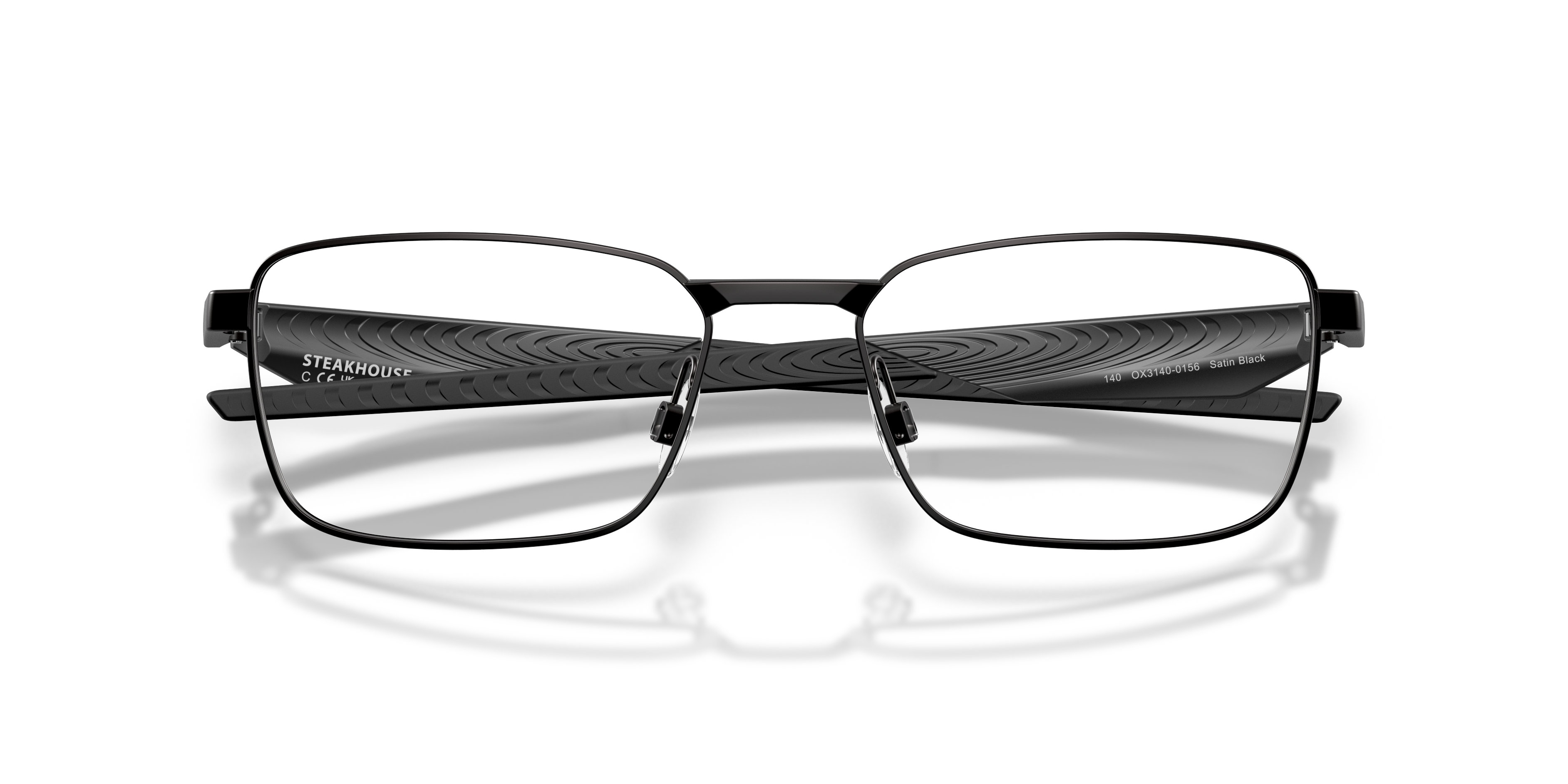 Oakley OX3140 Steakhouse Unisex Rectangle Eyeglass Frames - Satin Black Frame