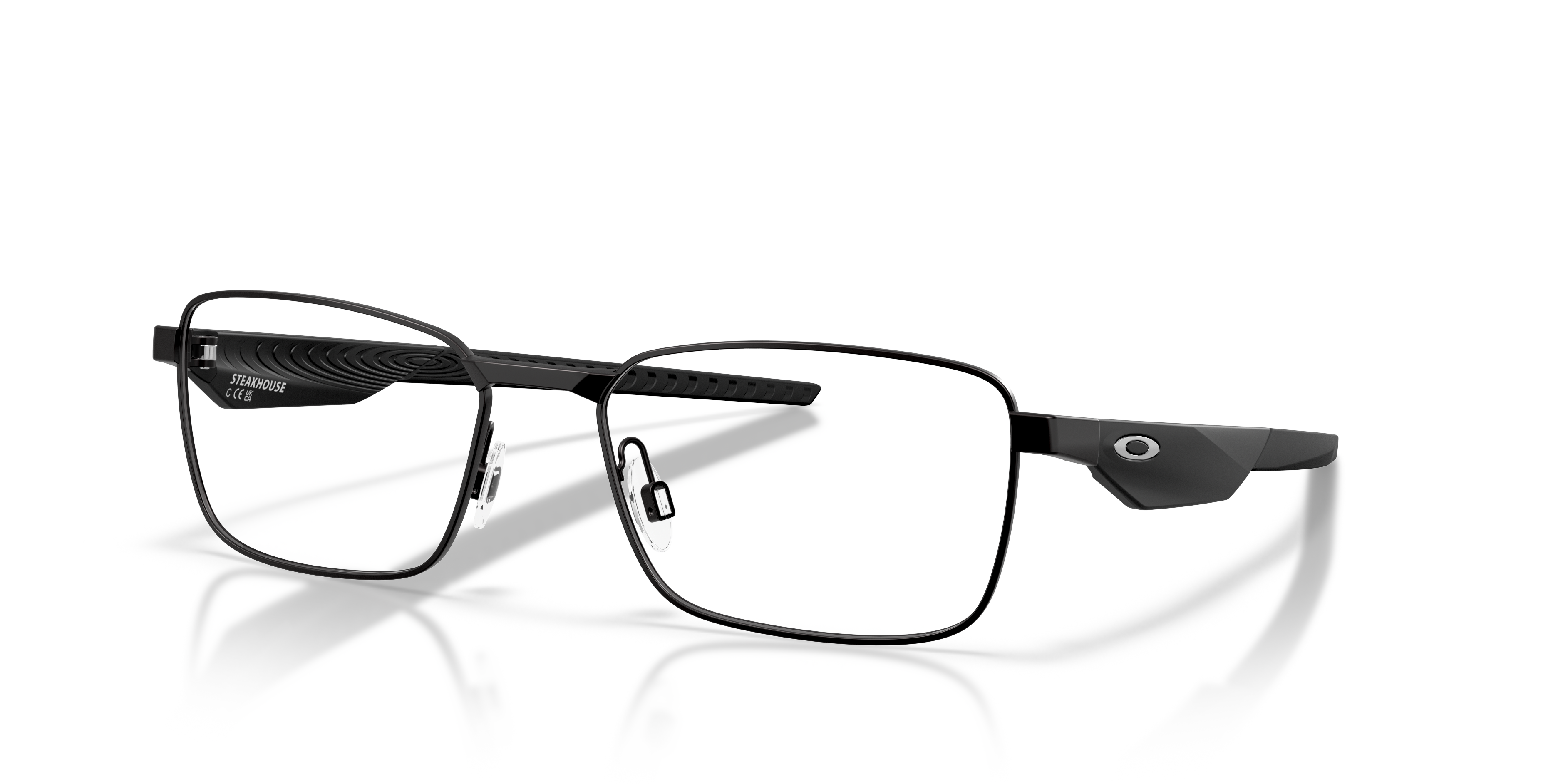 Oakley OX3140 Steakhouse Unisex Rectangle Eyeglass Frames - Satin Lead Frame