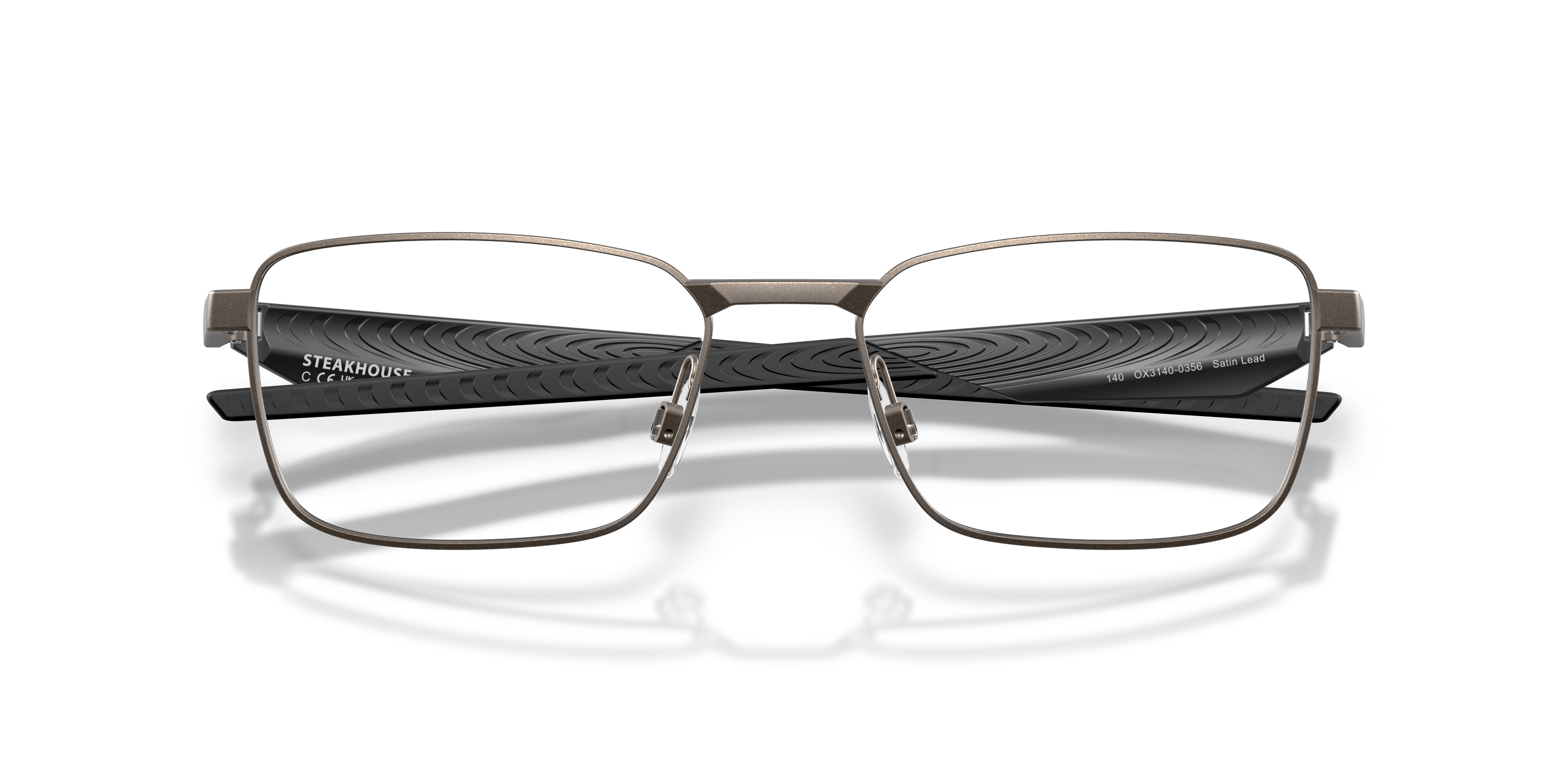 Oakley OX3140 Steakhouse Unisex Rectangle Eyeglass Frames - Satin Lead Frame
