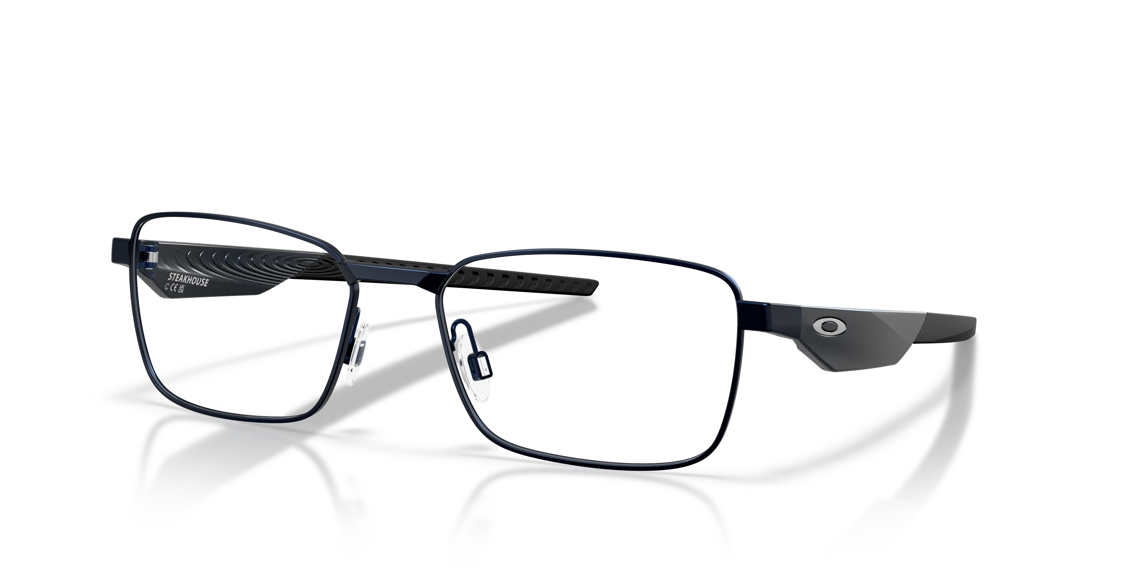 Oakley OX3140 Steakhouse Unisex Rectangle Eyeglass Frames - Satin Light Steel Frame