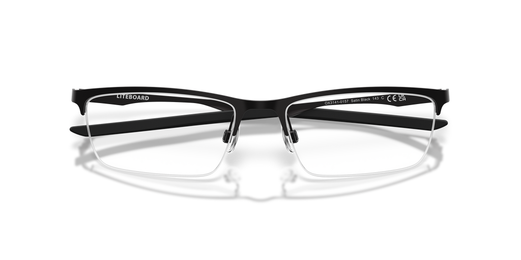 Oakley OX3141 Liteboard Unisex Rectangle Eyeglass Frames - Matte Midnight Frame