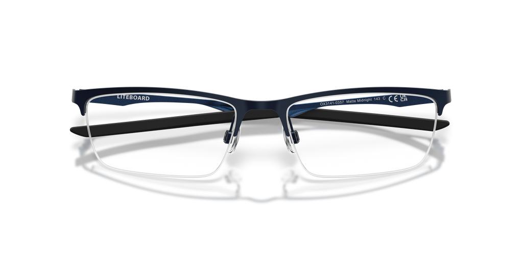 Oakley OX3141 Liteboard Unisex Rectangle Eyeglass Frames - Satin Black Frame
