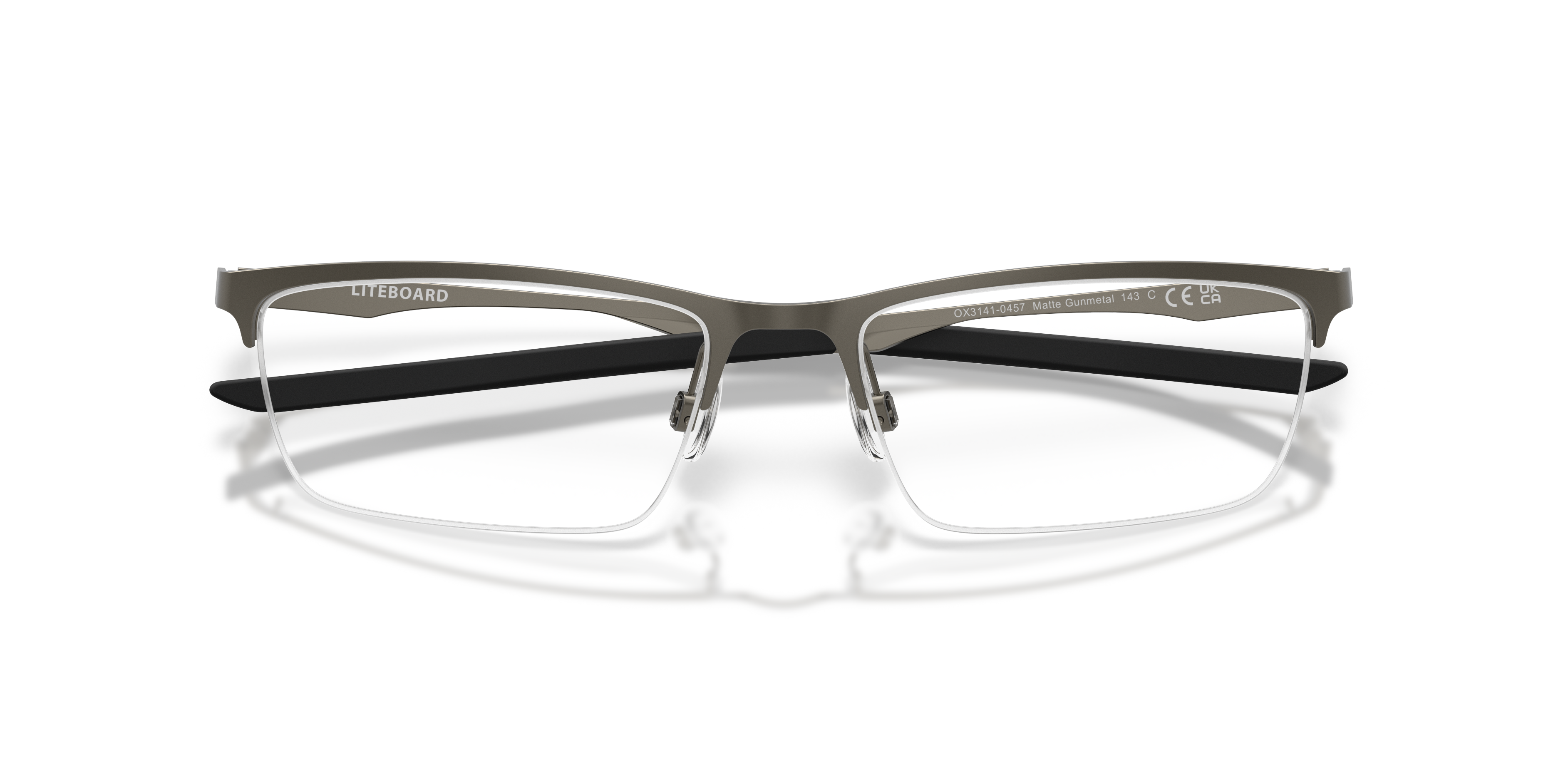 Oakley OX3141 Liteboard Unisex Rectangle Eyeglass Frames - Matte Gunmetal Frame