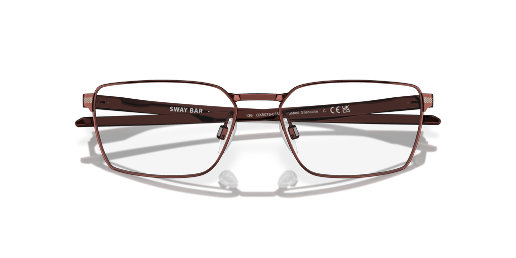 Oakley OX5078 Sway Bar Men's Rectangle Eyeglass Frames - Brushed Grenache Frame