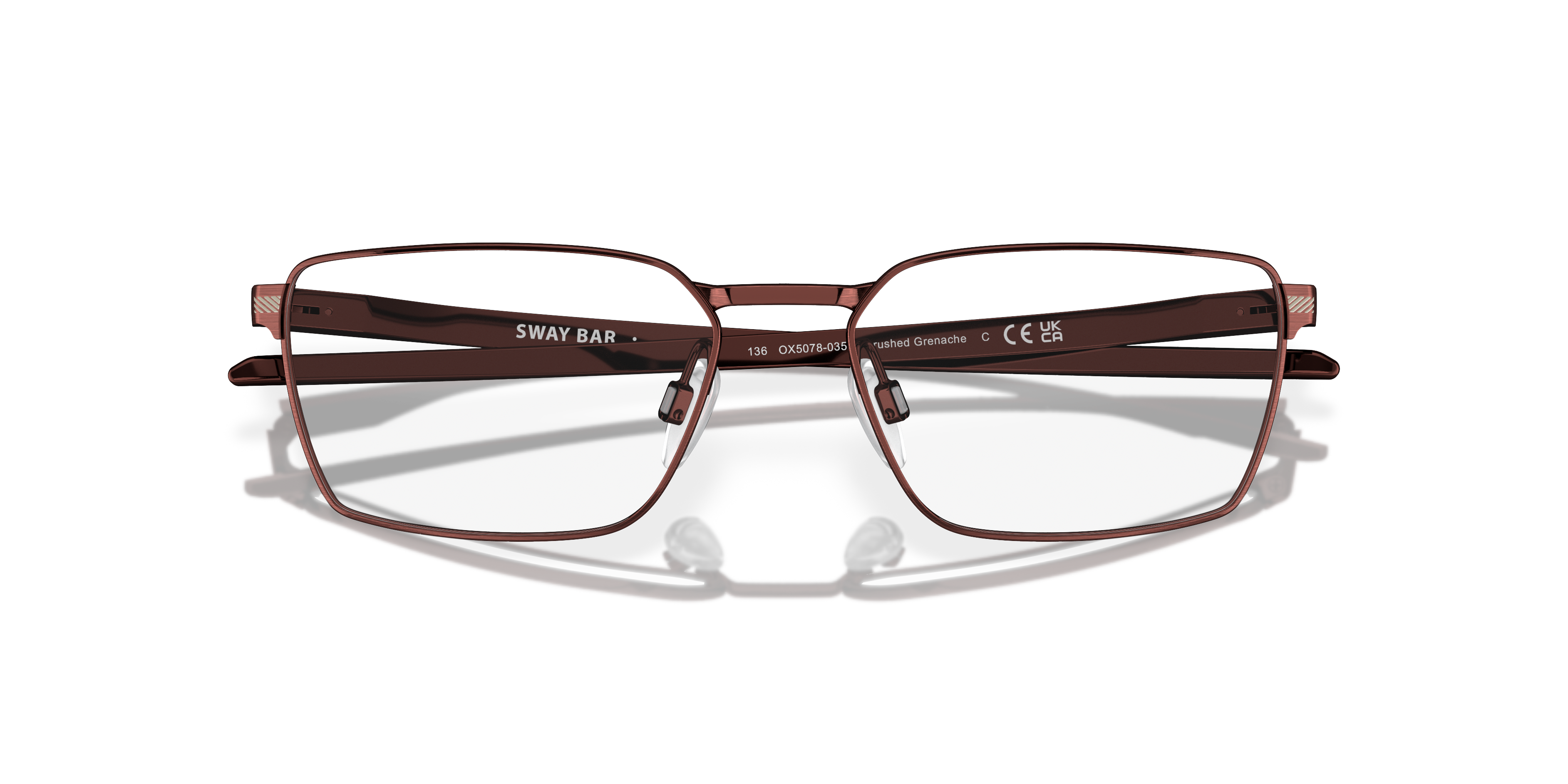 Oakley OX5078 Sway Bar Men's Rectangle Eyeglass Frames - Brushed Grenache Frame