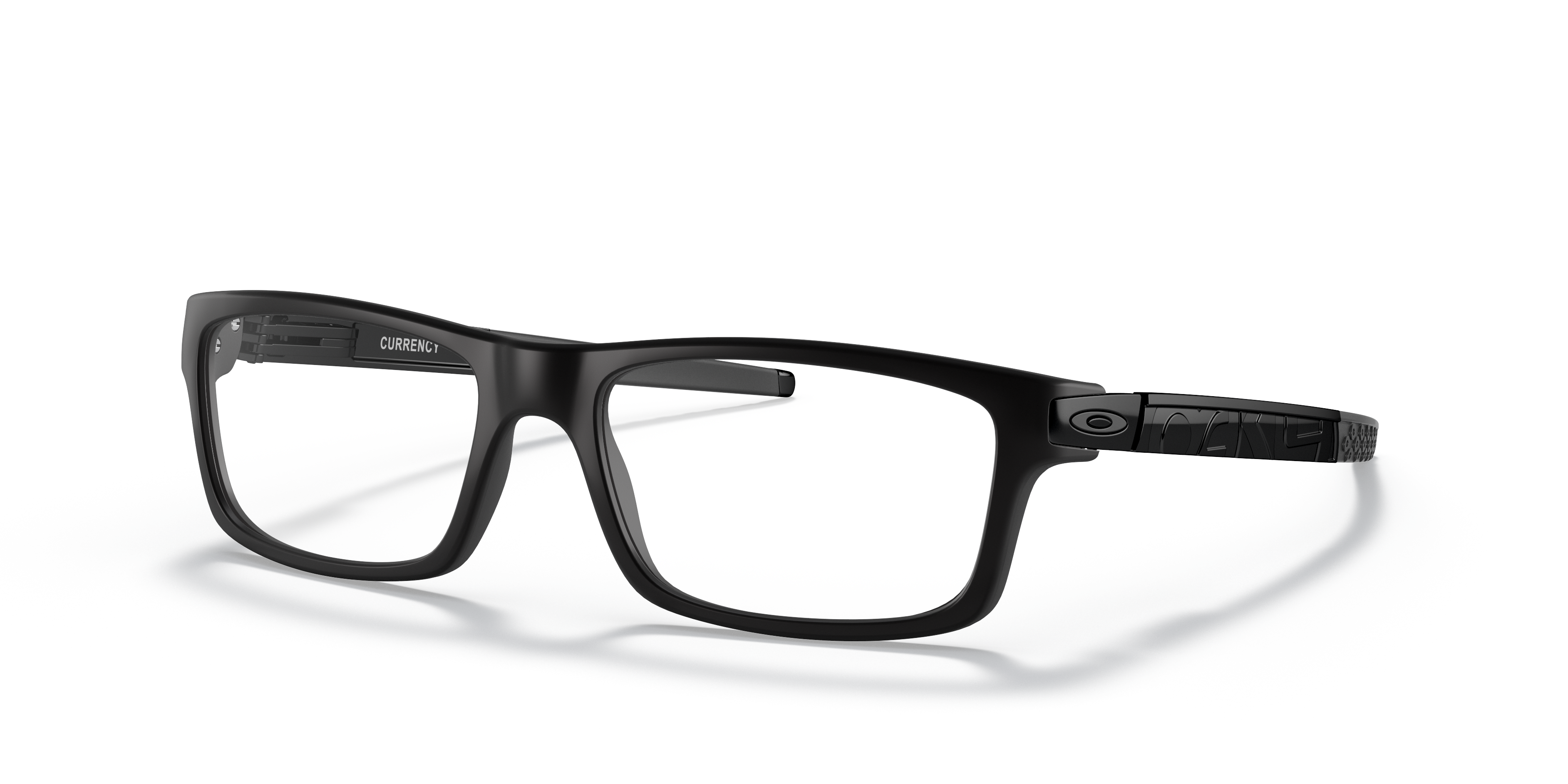 Oakley OX8026 Currency Men's Rectangle Eyeglass Frames - Polished Clear Frame