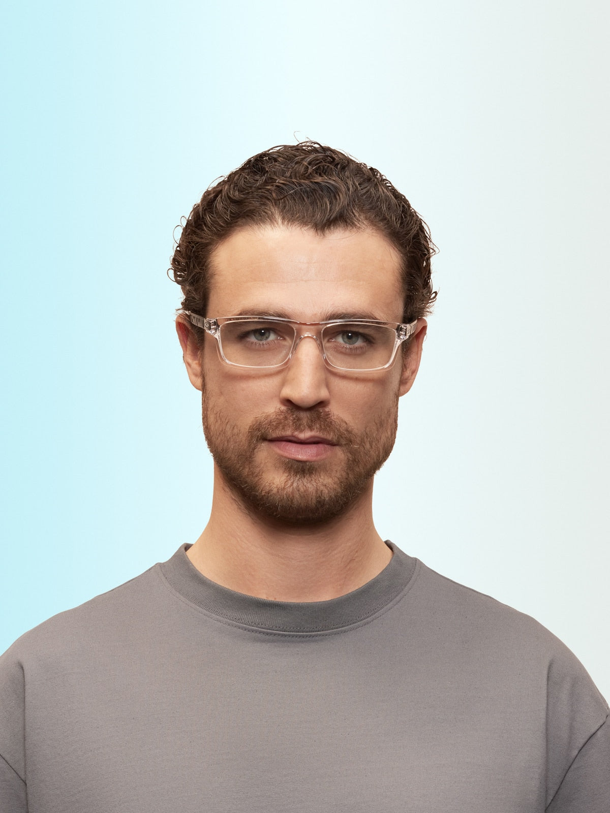 Oakley OX8026 Currency Men's Rectangle Eyeglass Frames - Polished Clear Frame