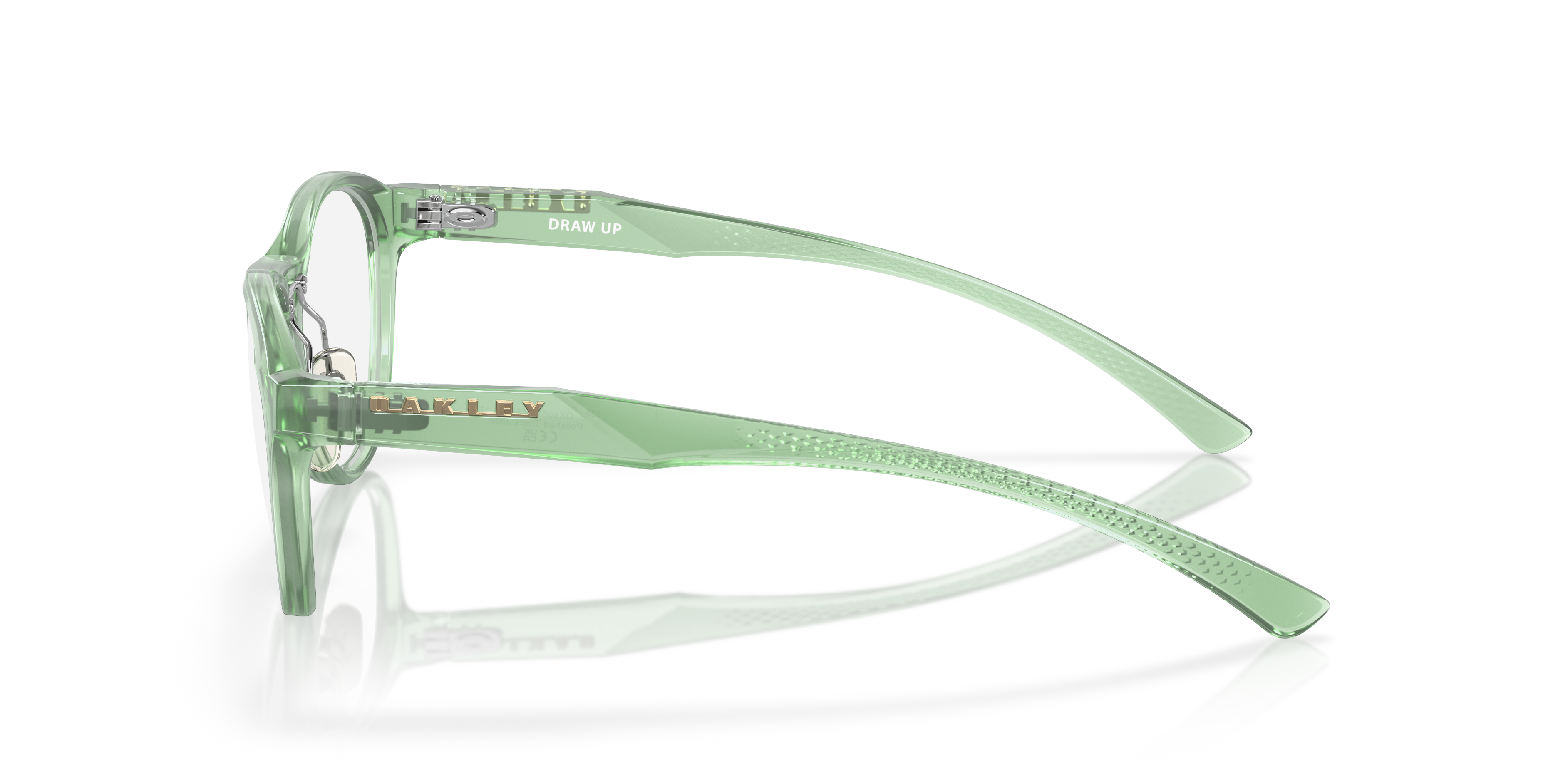 Oakley OX8057 Draw Up Women's Round Eyeglass Frames - Polished Trans Jade Frame