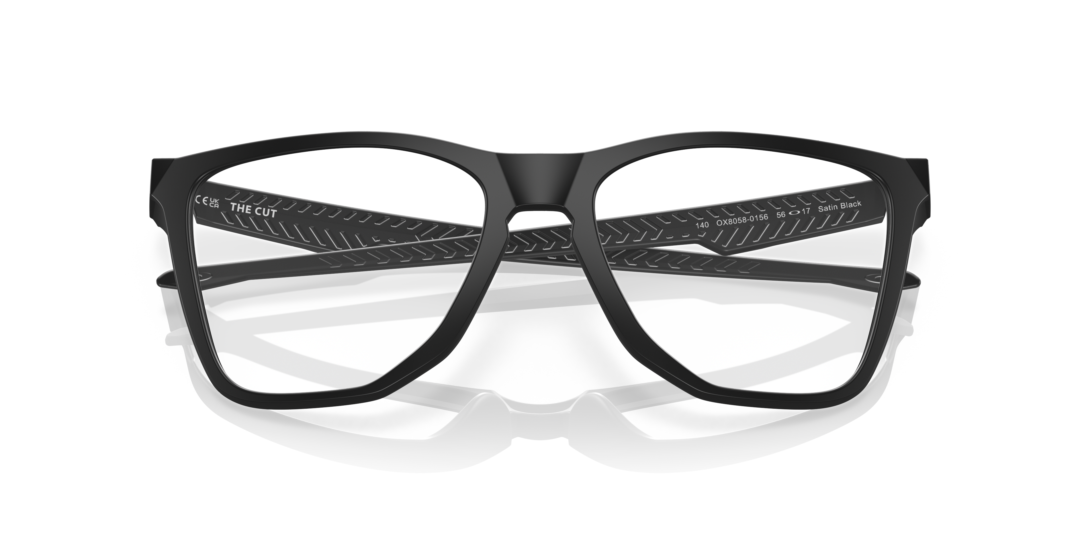 Oakley OX8058 The Cut Men's Square Eyeglass Frames - Polished Trans Stonewash Frame