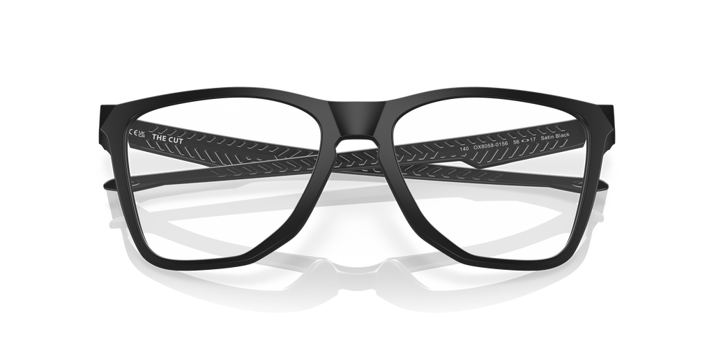 Oakley OX8058 The Cut Men's Square Eyeglass Frames - Satin Black Frame
