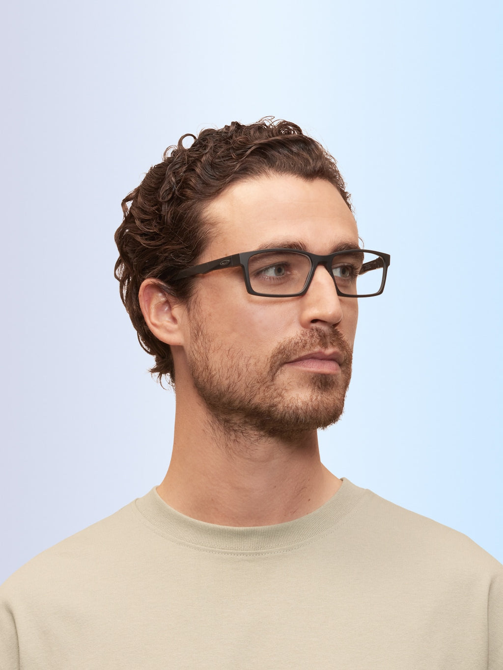 Oakley OX8060 Overhead Men's Rectangle Eyeglass Frames - Matte Dark Silver Frame