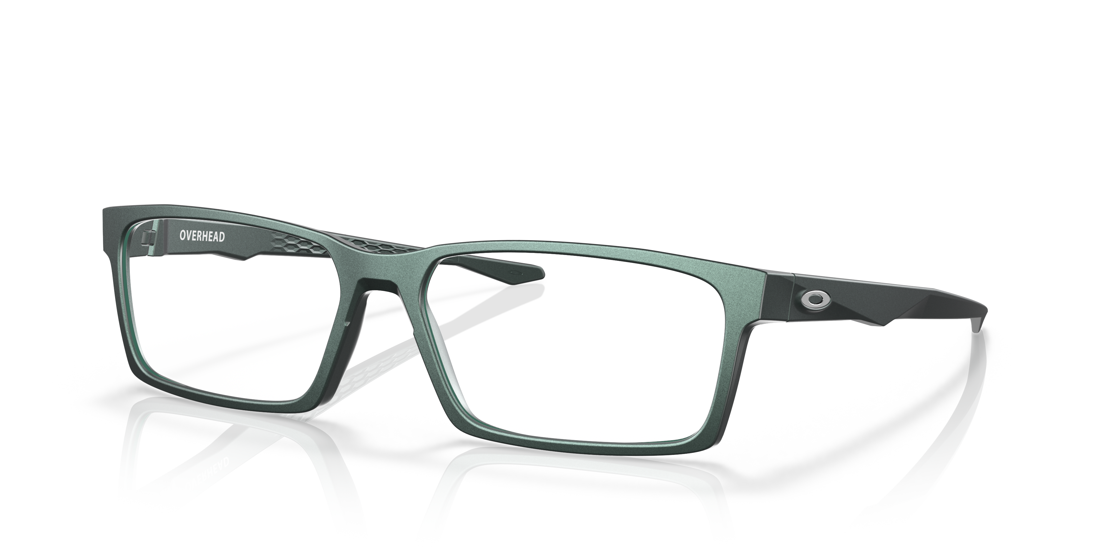 Oakley OX8060 Overhead Men's Rectangle Eyeglass Frames - Polished Clear Frame