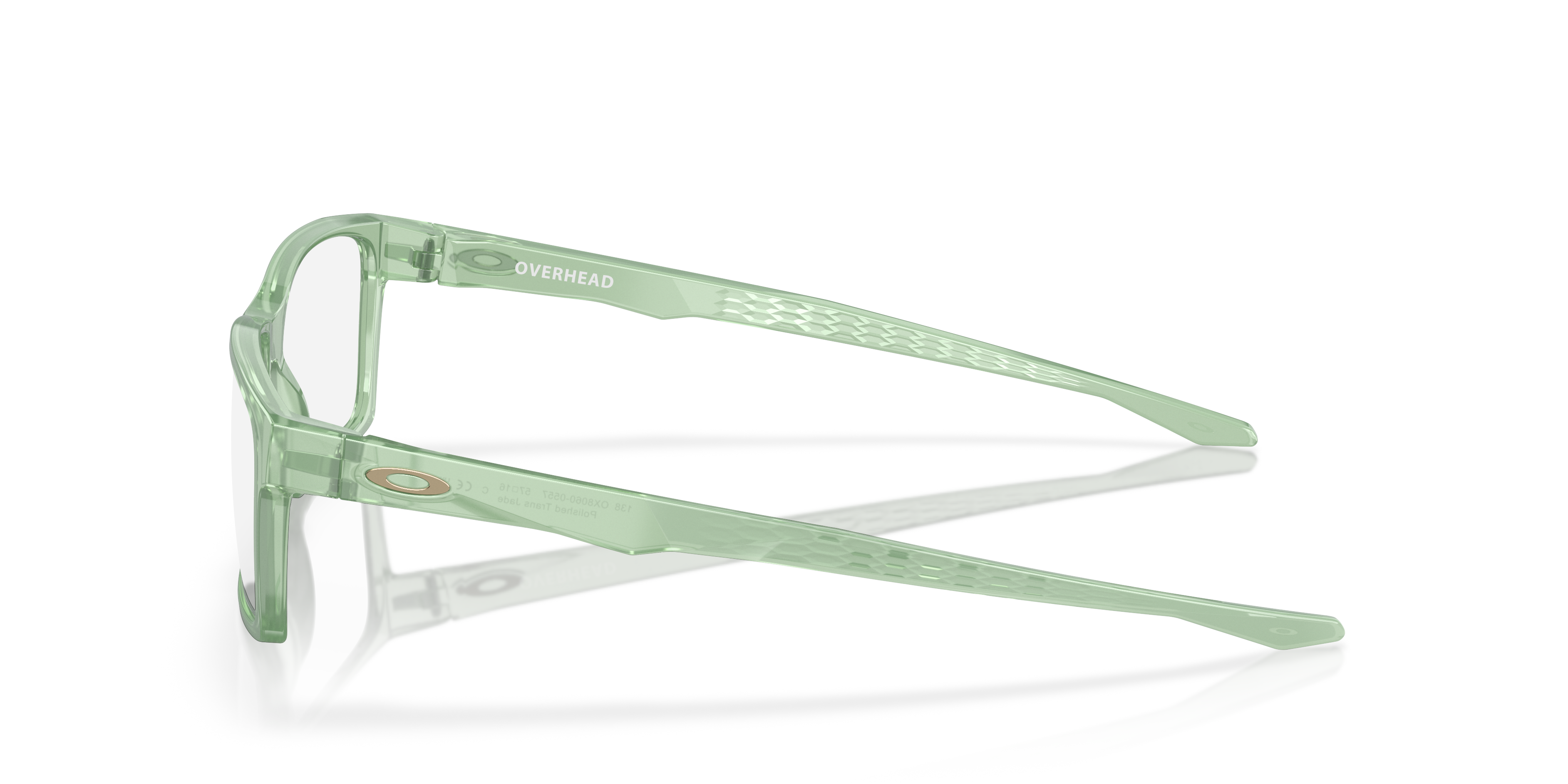 Oakley OX8060 Overhead Men's Rectangle Eyeglass Frames - Polished Clear Frame