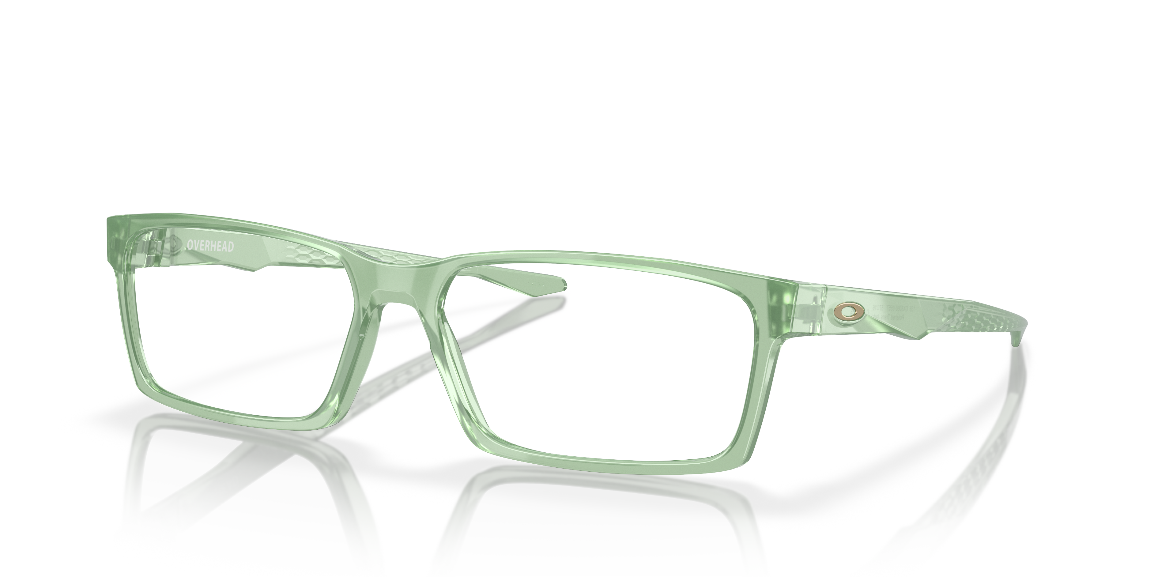 Oakley OX8060 Overhead Men's Rectangle Eyeglass Frames - Polished Clear Frame