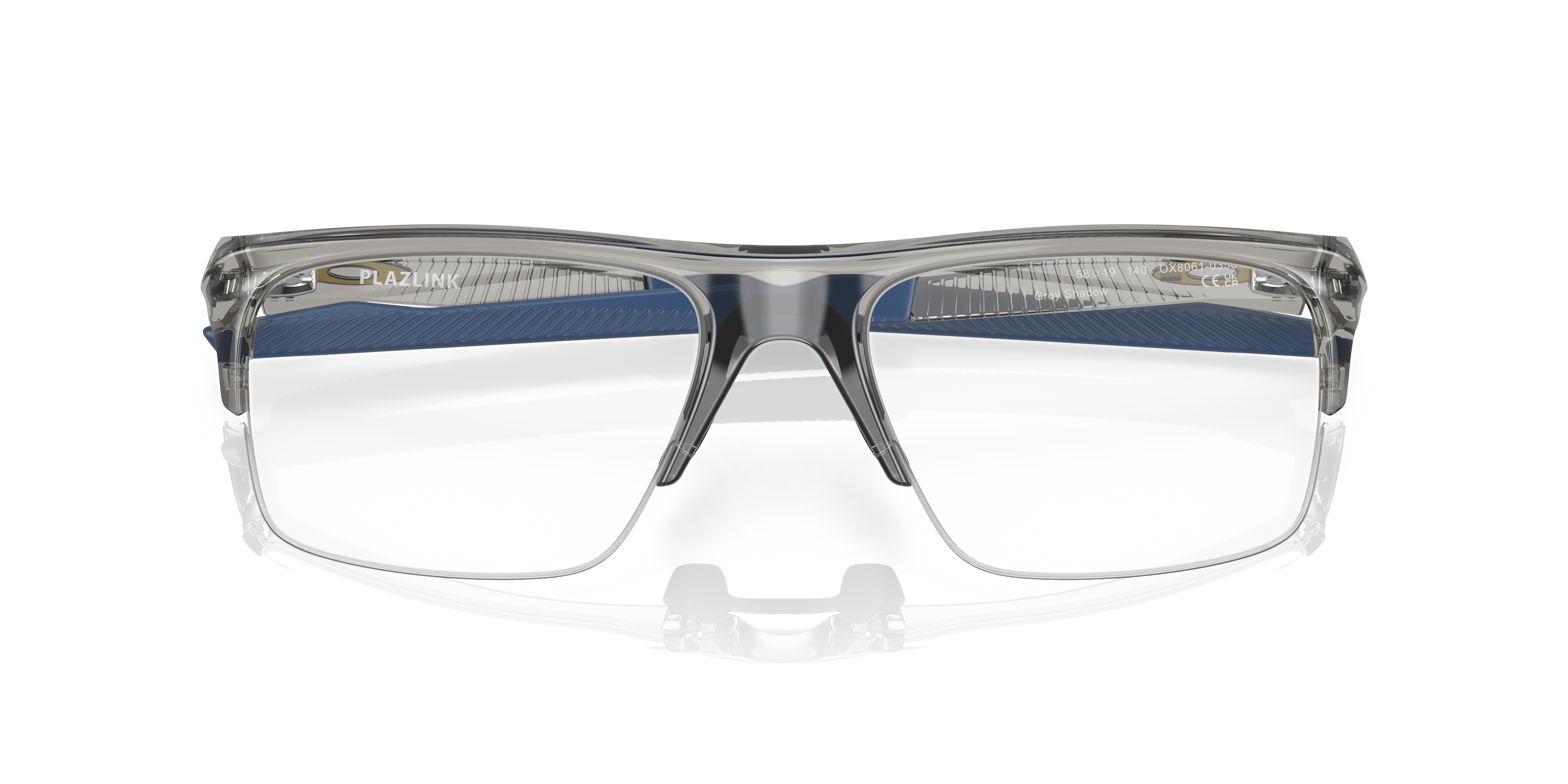 Oakley OX8061 Plazlink Men's Rectangle Eyeglass Frames - Grey Shadow Frame