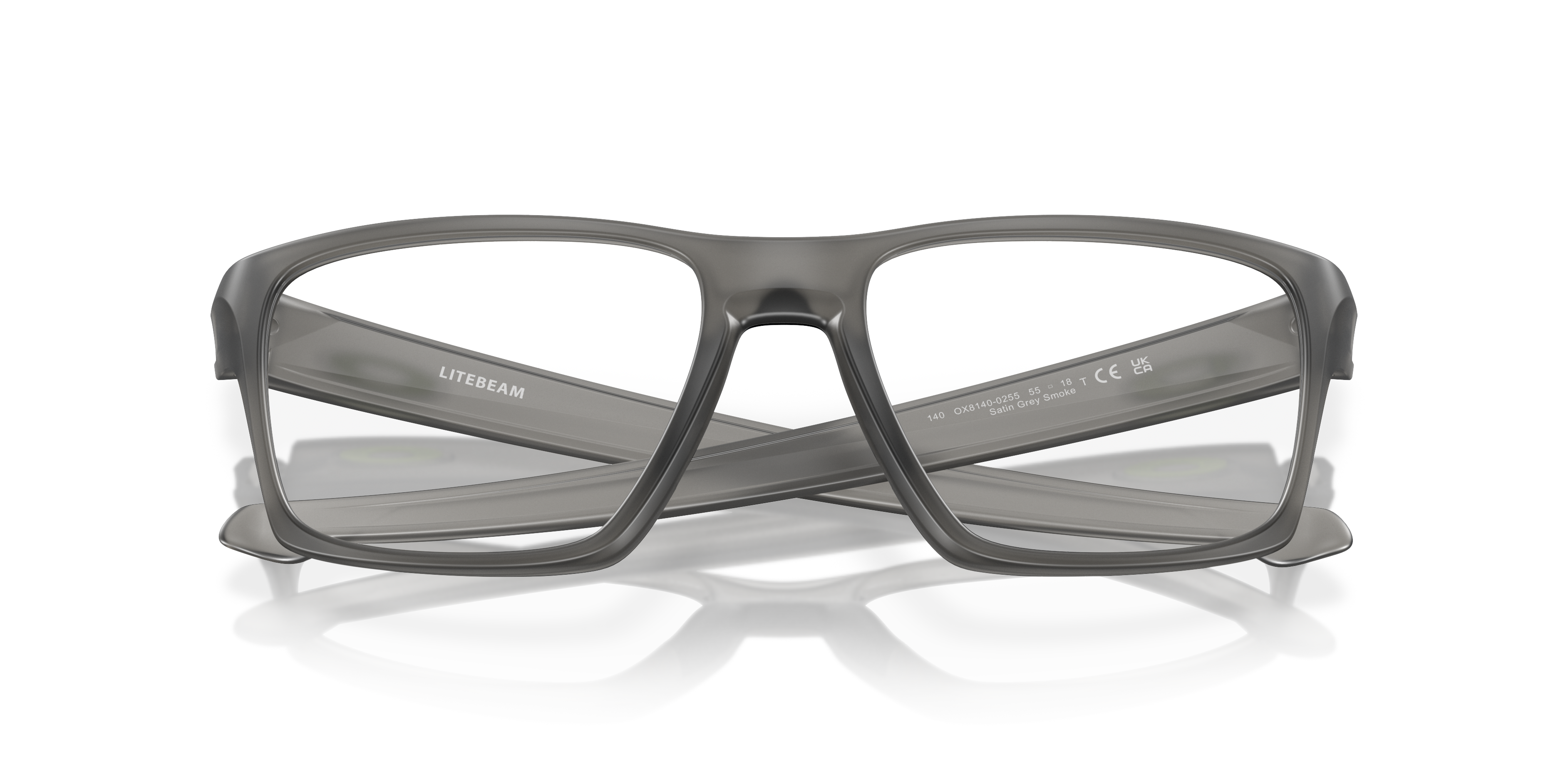 Oakley OX8140 Litebeam Men's Square Eyeglass Frames - Satin Grey Smoke Frame