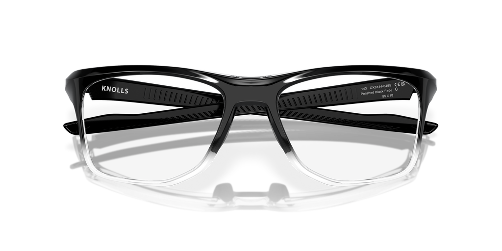 Oakley OX8144 Knolls Men's Rectangle Eyeglass Frames - Polished Black Fade Frame