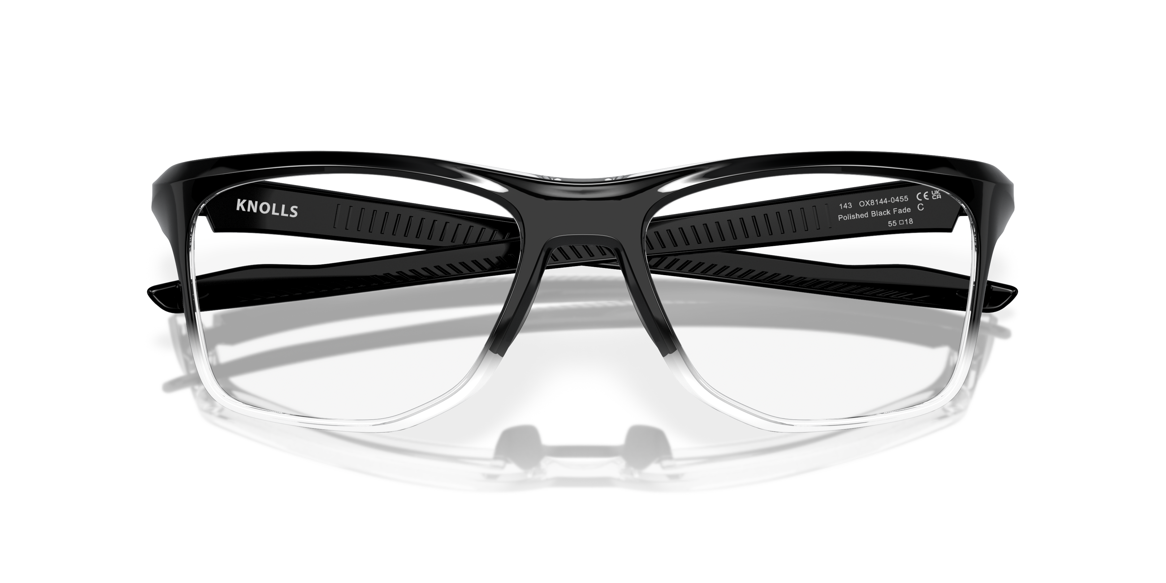 Oakley OX8144 Knolls Men's Rectangle Eyeglass Frames - Polished Black Fade Frame
