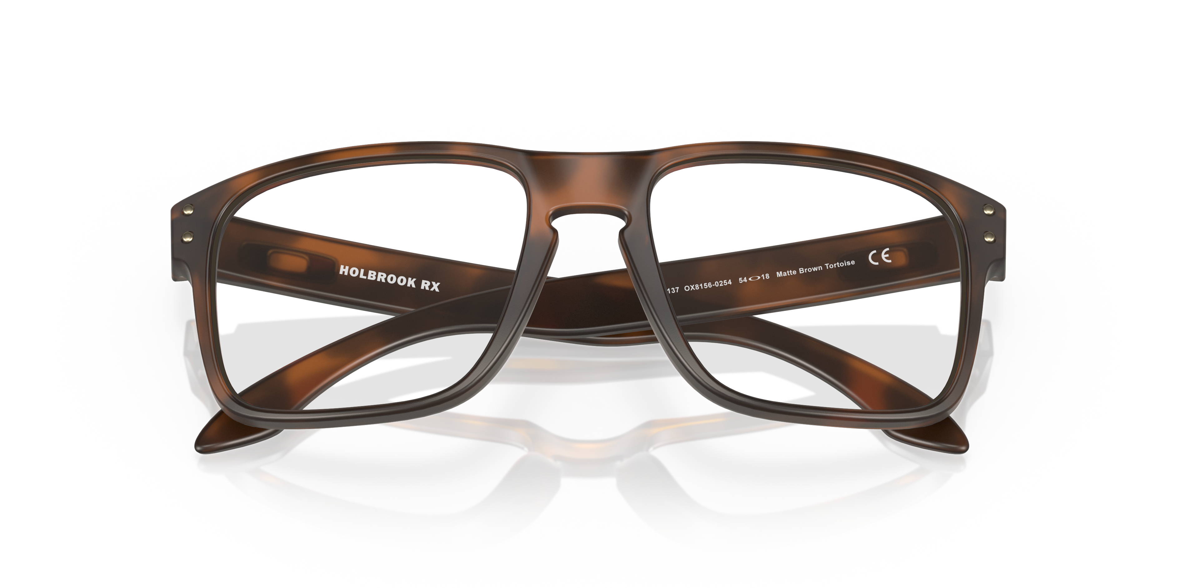 Oakley OX8156 Holbrook Men's Square Eyeglass Frames - Polished Black Clear Frame