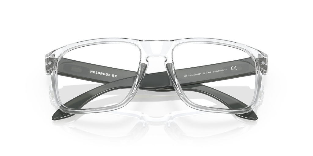 Oakley OX8156 Holbrook Men's Square Eyeglass Frames - Polished Black Clear Frame