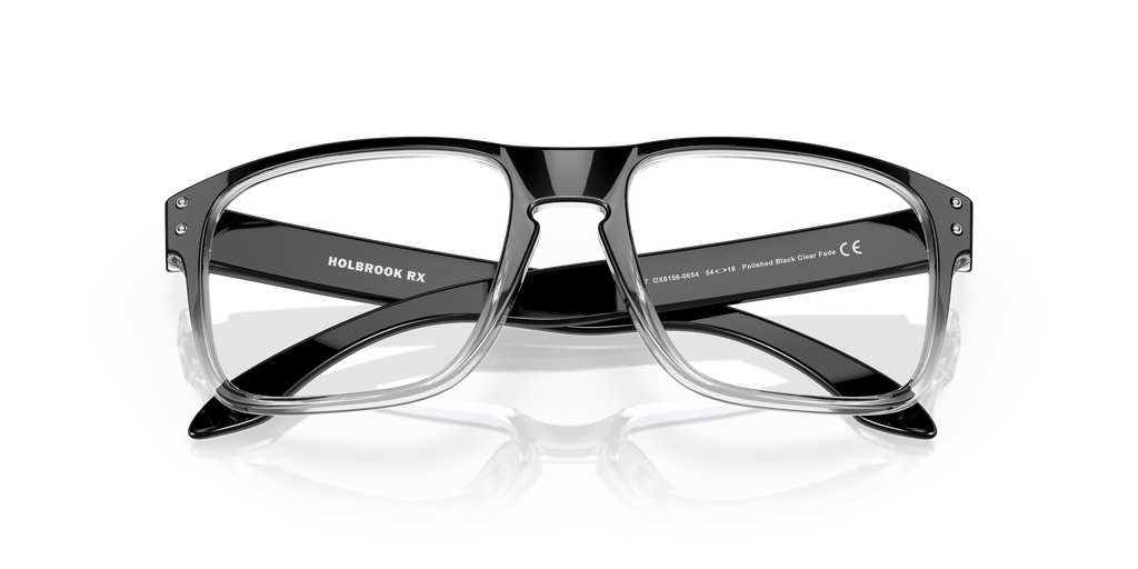 Oakley OX8156 Holbrook Men's Square Eyeglass Frames - Polished Black Clear Frame