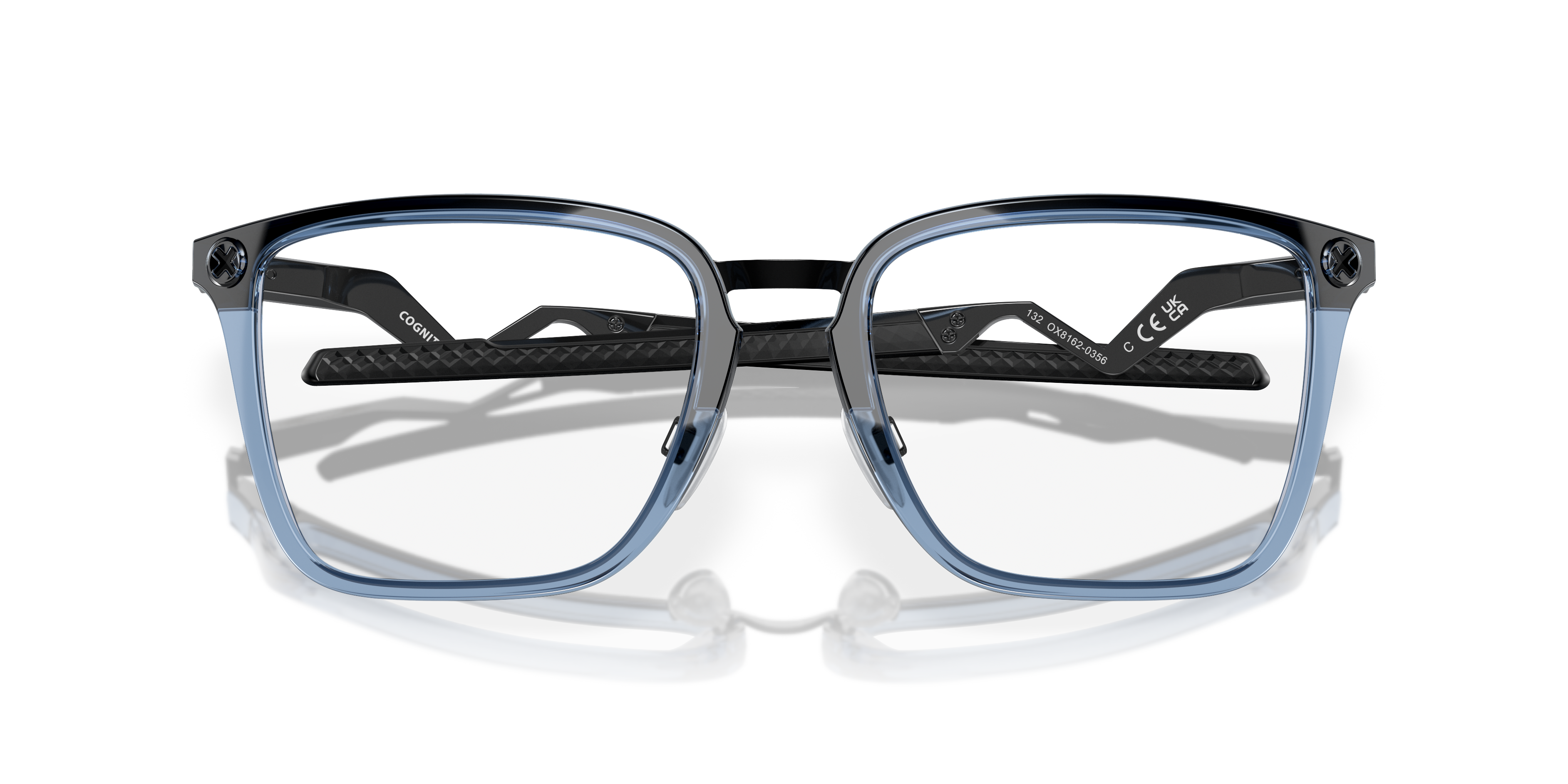 Oakley OX8162 Cognitive Men's Rectangle Eyeglass Frames - Transparent Blue Frame