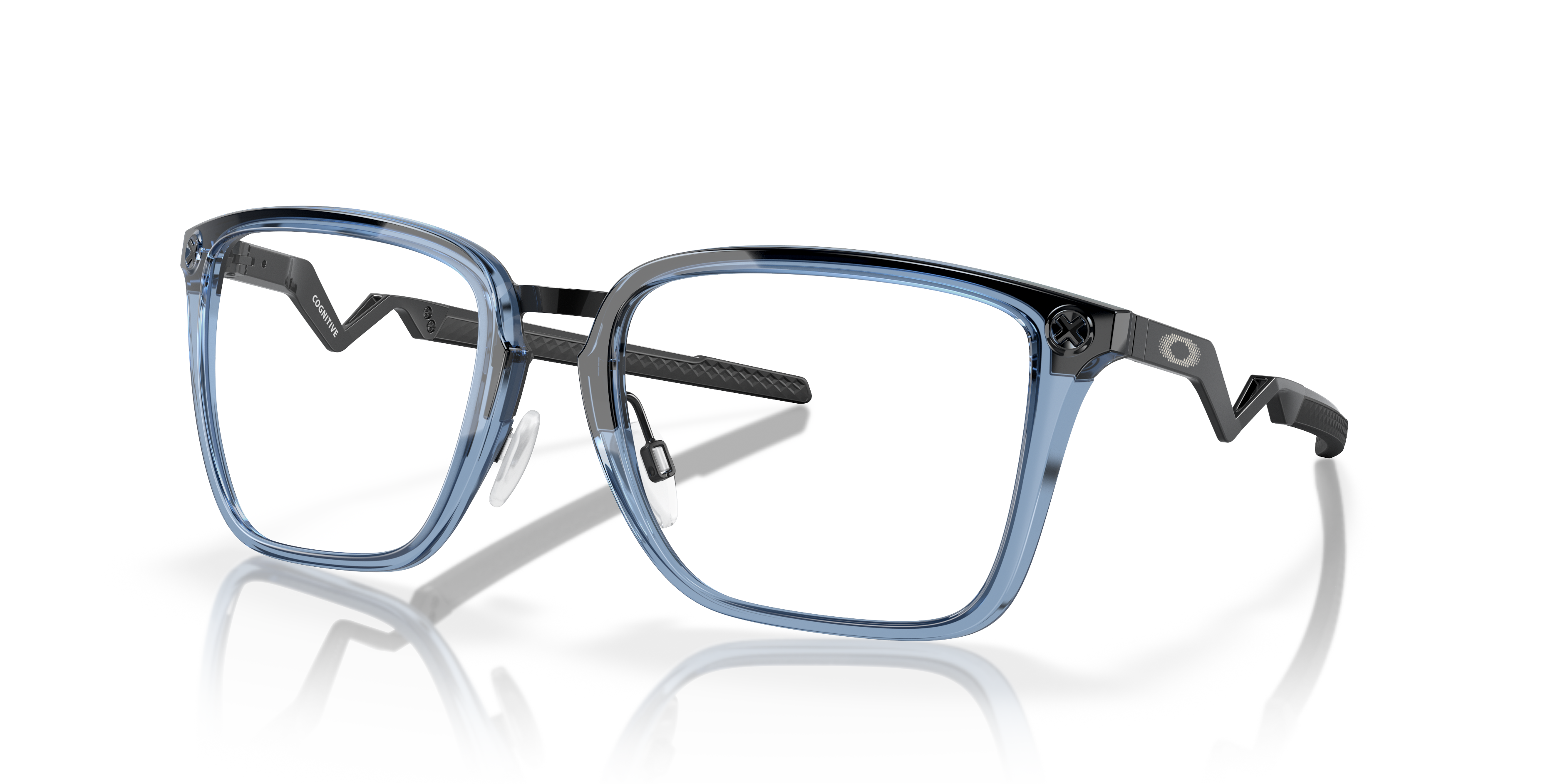 Oakley OX8162 Cognitive Men's Rectangle Eyeglass Frames - Transparent Blue Frame