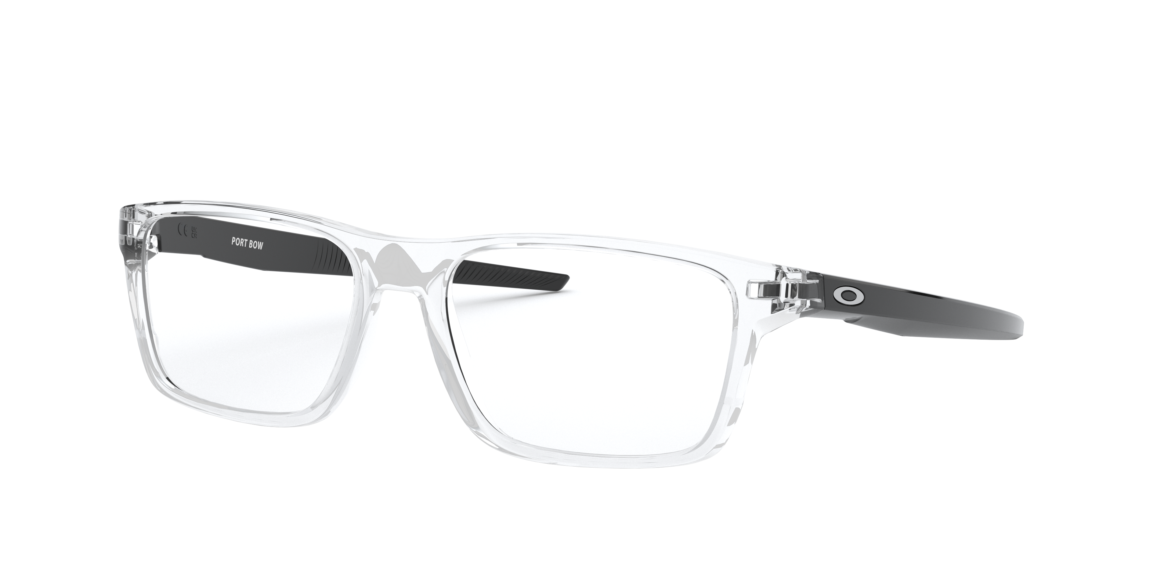 Oakley OX8164 Port Bow Men's Rectangle Eyeglass Frames - Polished Clear Frame