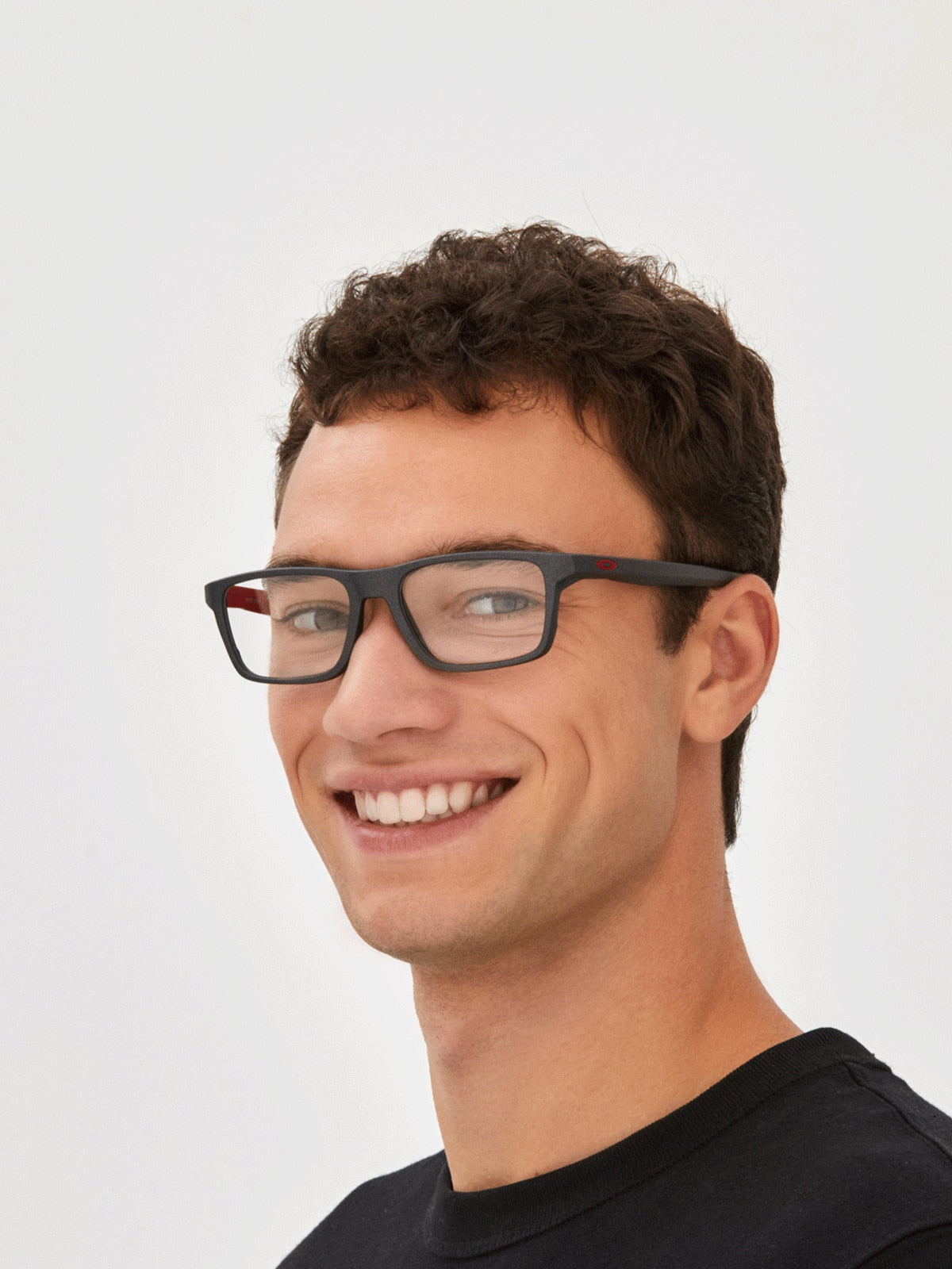 Oakley OX8164 Port Bow Men's Rectangle Eyeglass Frames - Polished Clear Frame
