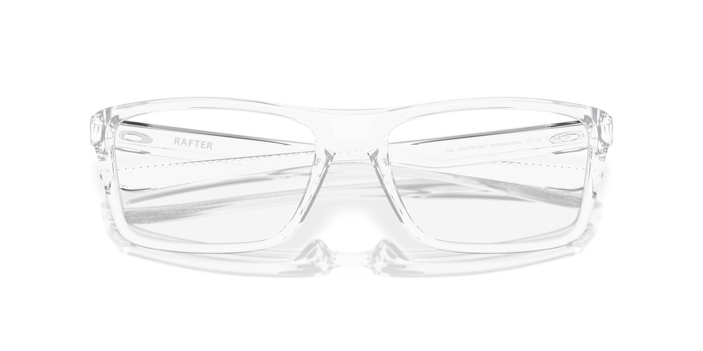 Oakley OX8178 Rafter Men's Rectangle Eyeglass Frames - Polished Clear Frame