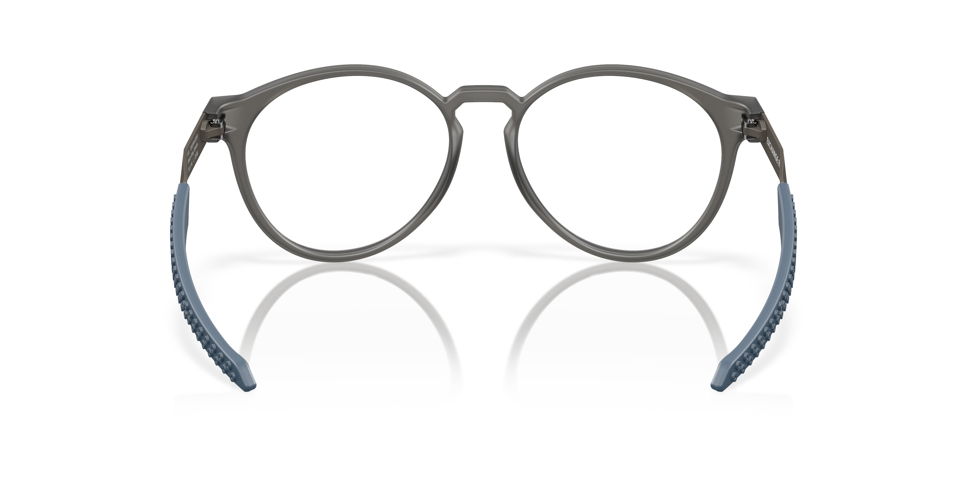 Oakley OX8184 Exchange R Men's Round Eyeglass Frames - Satin Grey Smoke Frame