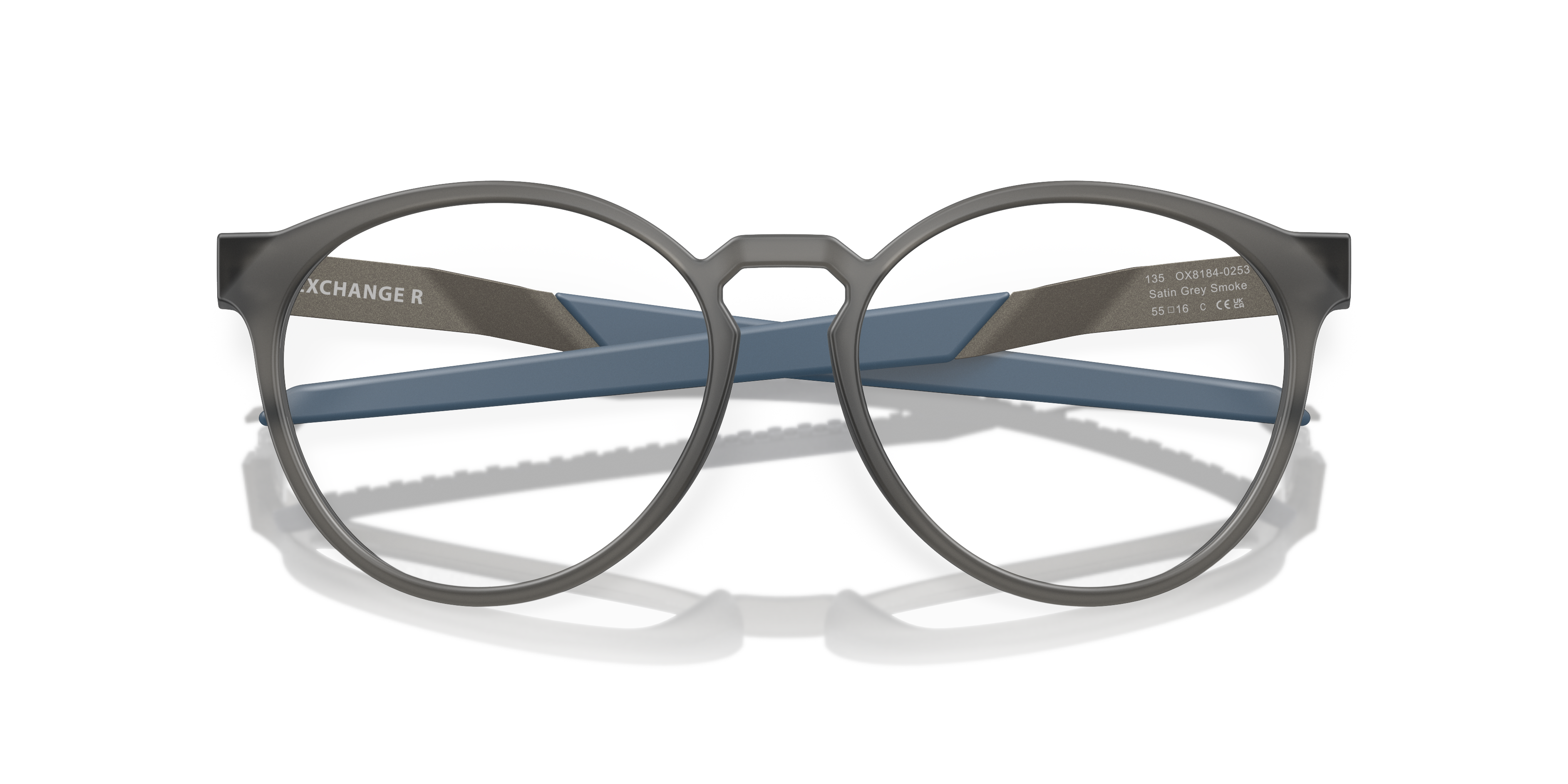 Oakley OX8184 Exchange R Men's Round Eyeglass Frames - Polished Clear Frame
