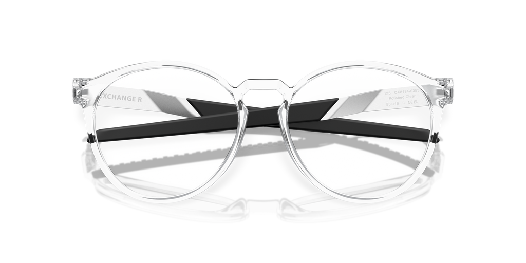 Oakley OX8184 Exchange R Men's Round Eyeglass Frames - Polished Clear Frame