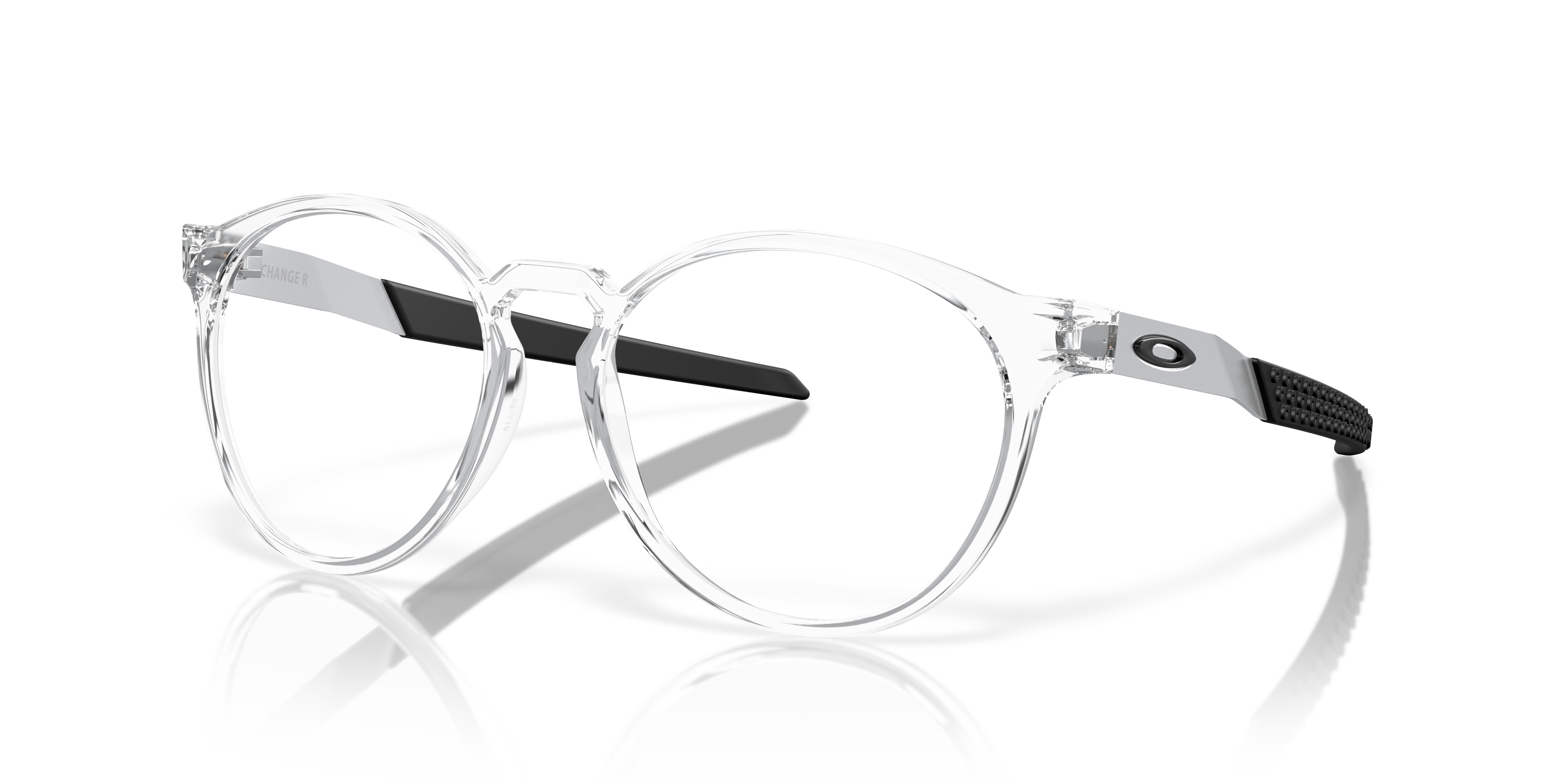 Oakley OX8184 Exchange R Men's Round Eyeglass Frames - Satin Grey Smoke Frame