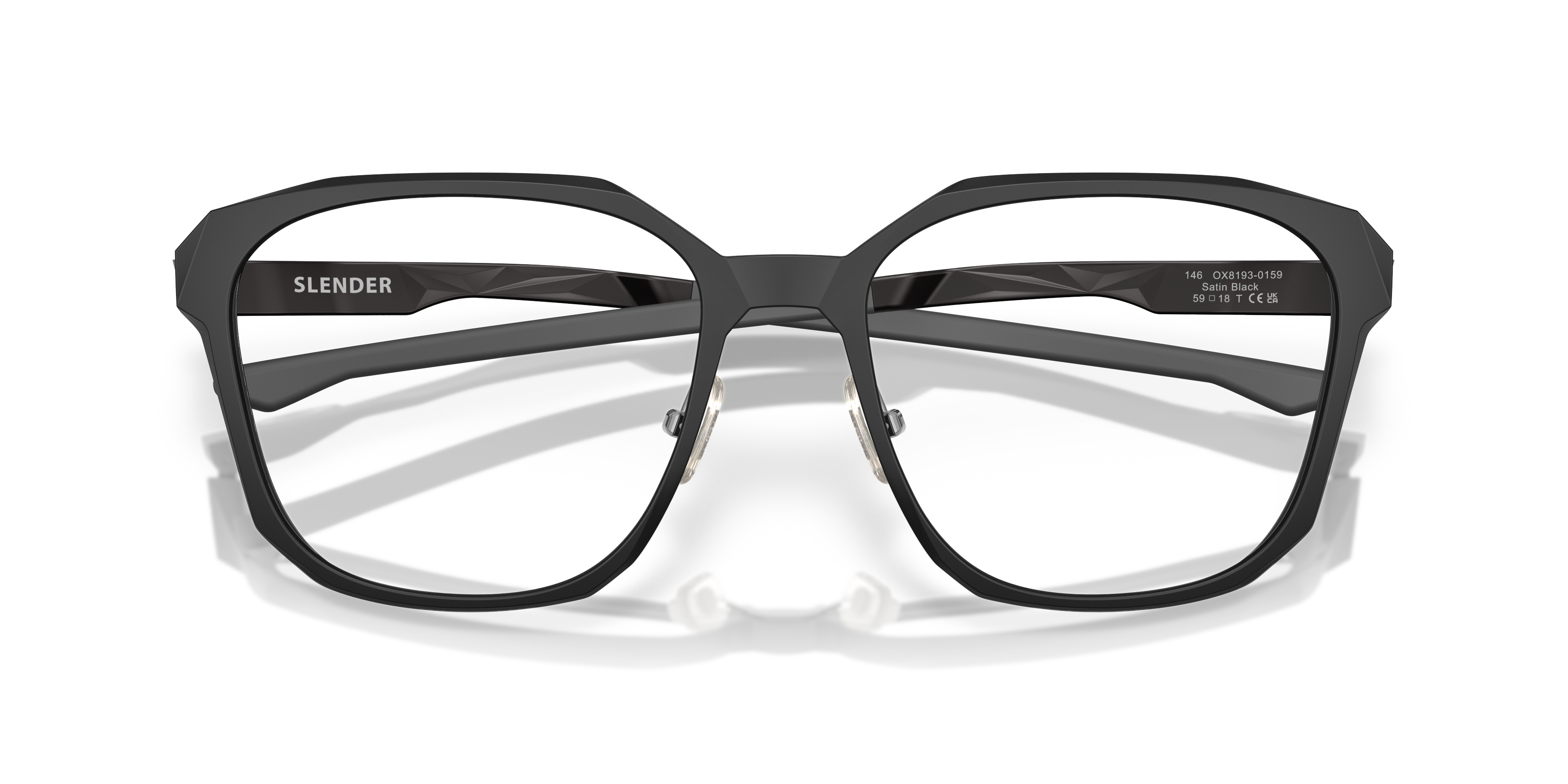Oakley OX8193 Slender Men's Square Eyeglass Frames - Polished Clear Frame