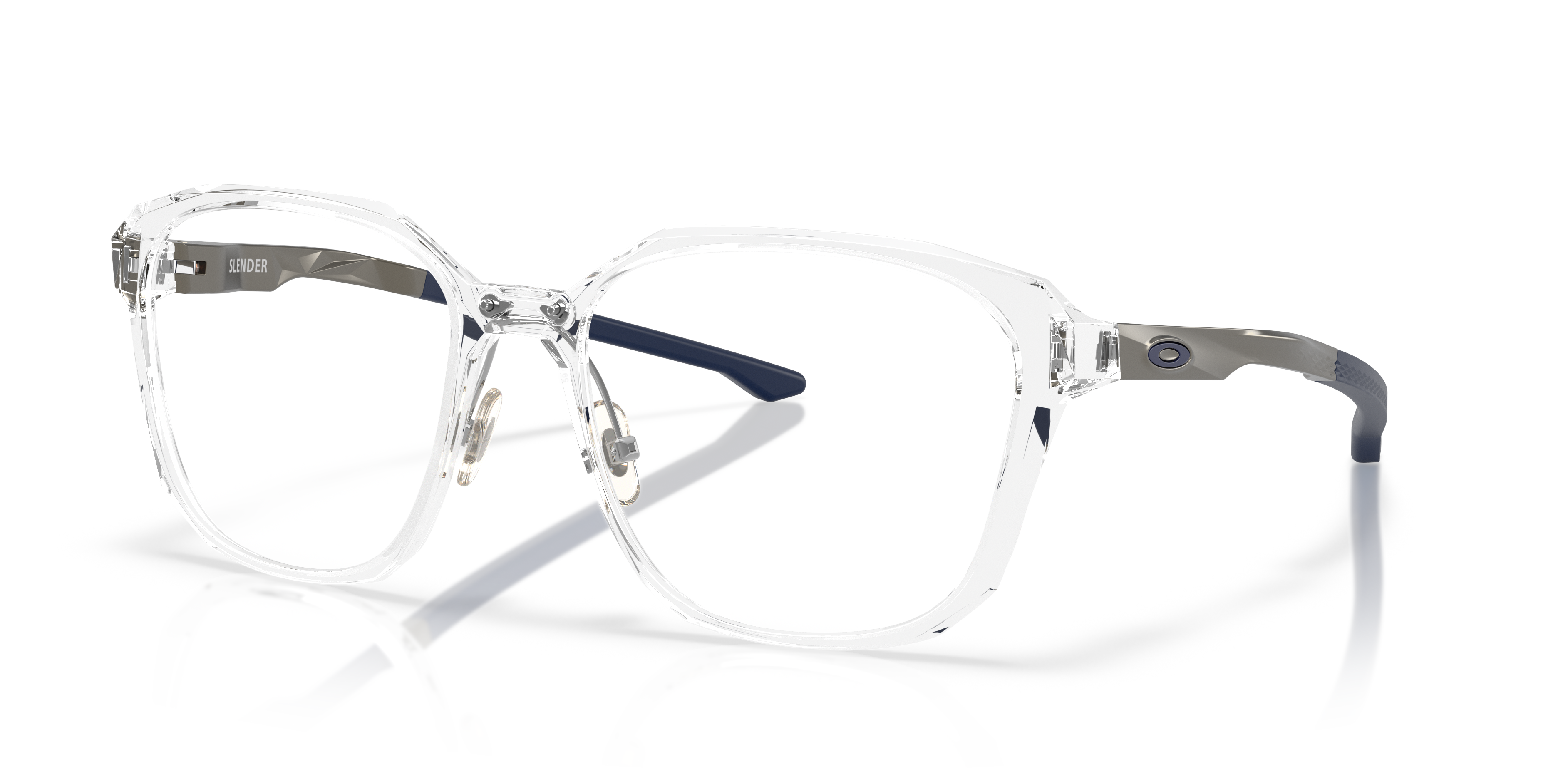 Oakley OX8193 Slender Men's Square Eyeglass Frames - Polished Clear Frame