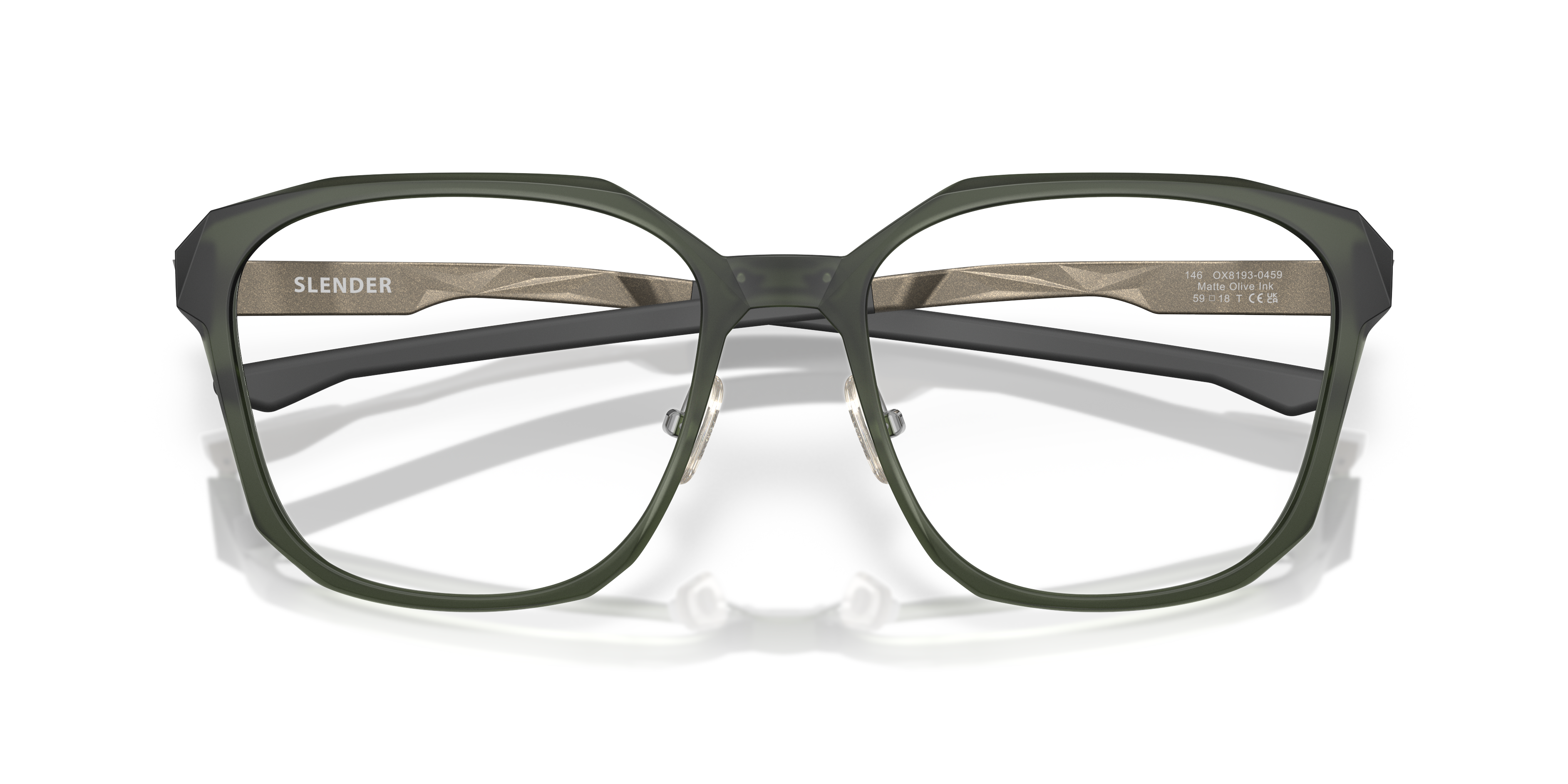 Oakley OX8193 Slender Men's Square Eyeglass Frames - Matte Olive Ink Frame