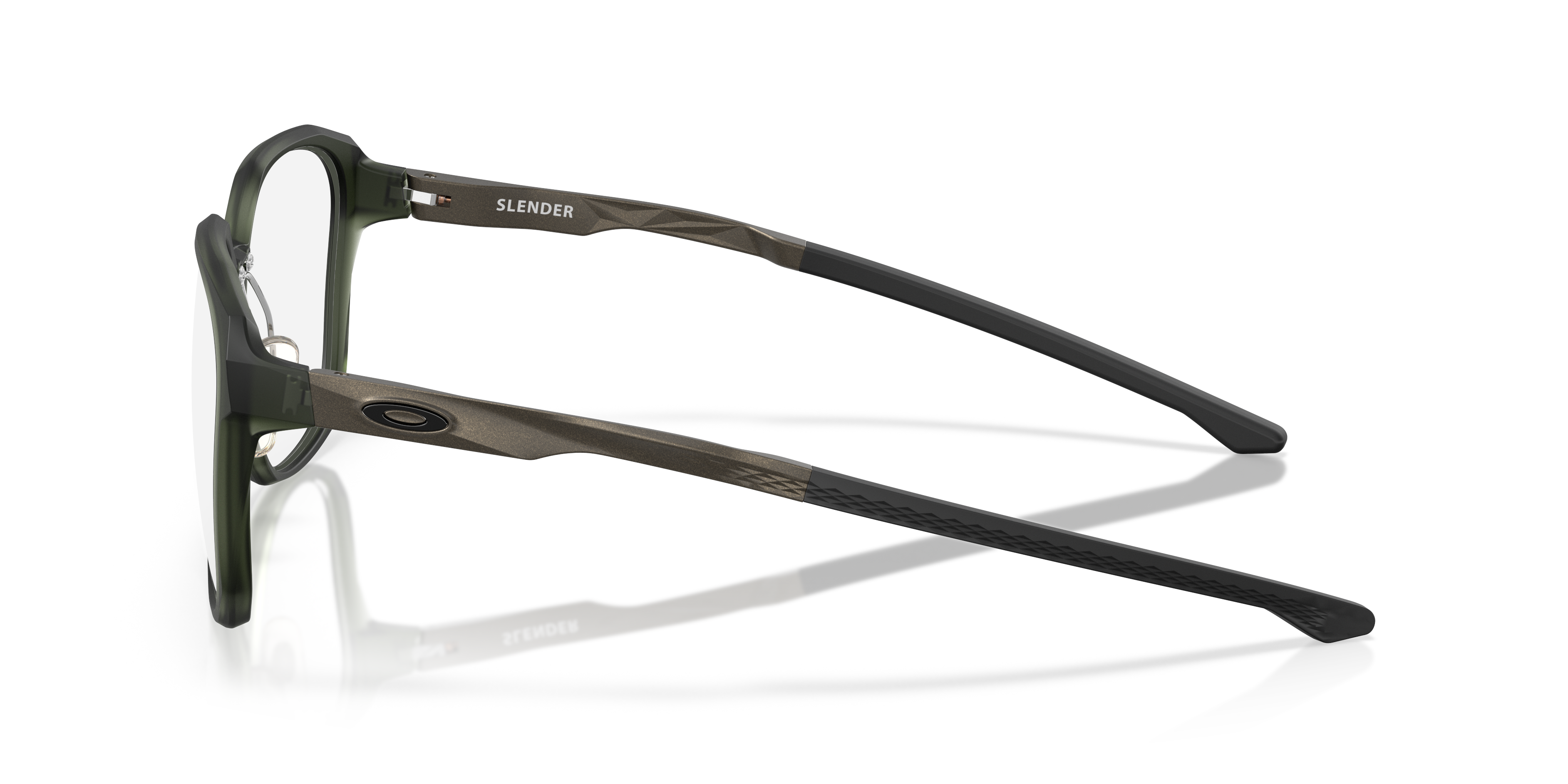 Oakley OX8193 Slender Men's Square Eyeglass Frames - Polished Clear Frame