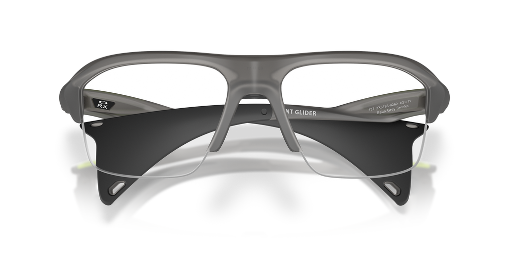 Oakley OX8198 Stunt Glider Unisex Rectangle Eyeglass Frames - Satin Grey Smoke Frame