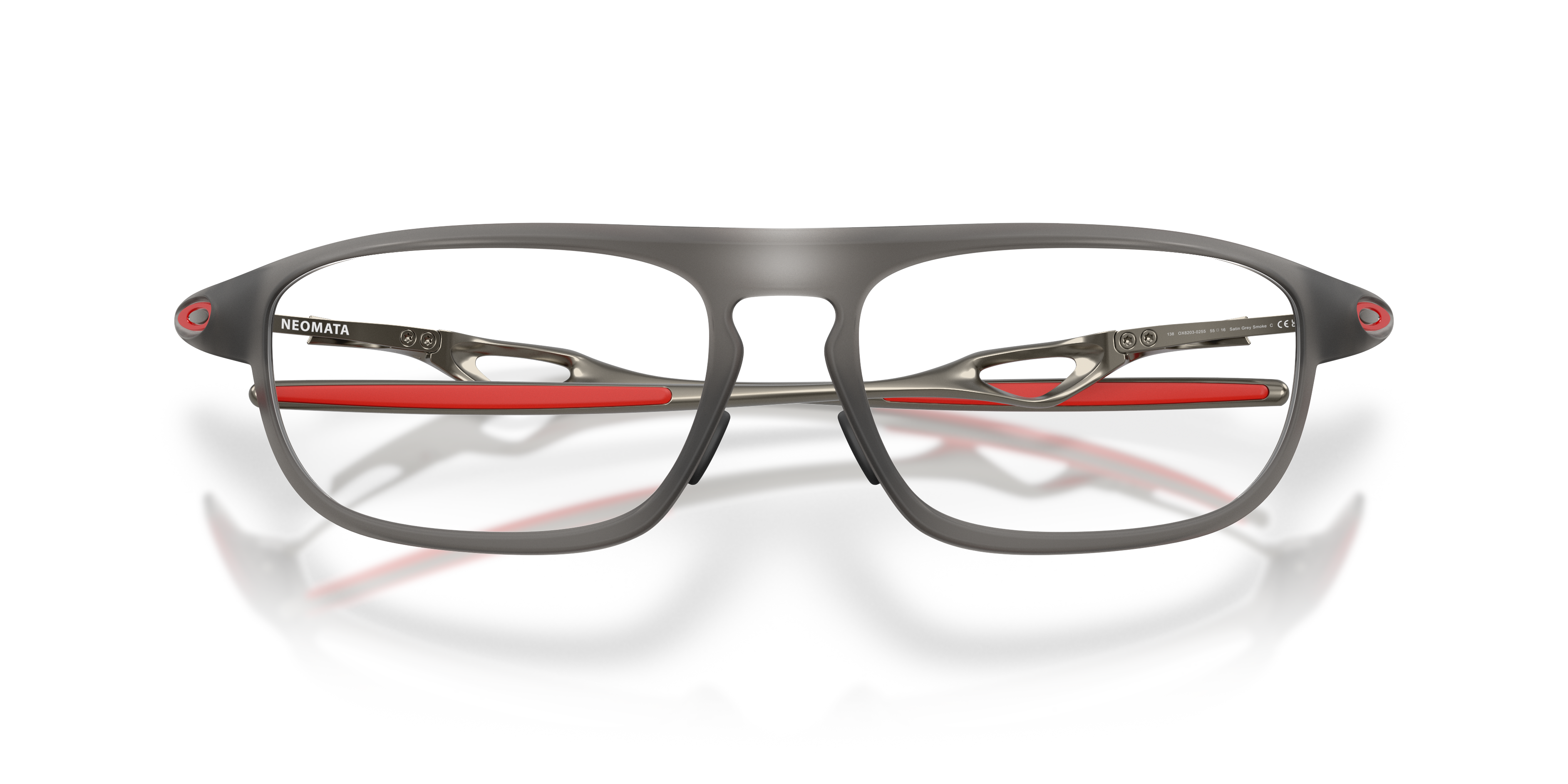Oakley OX8203 Neomata Unisex Rectangle Eyeglass Frames - Satin Grey Smoke Frame