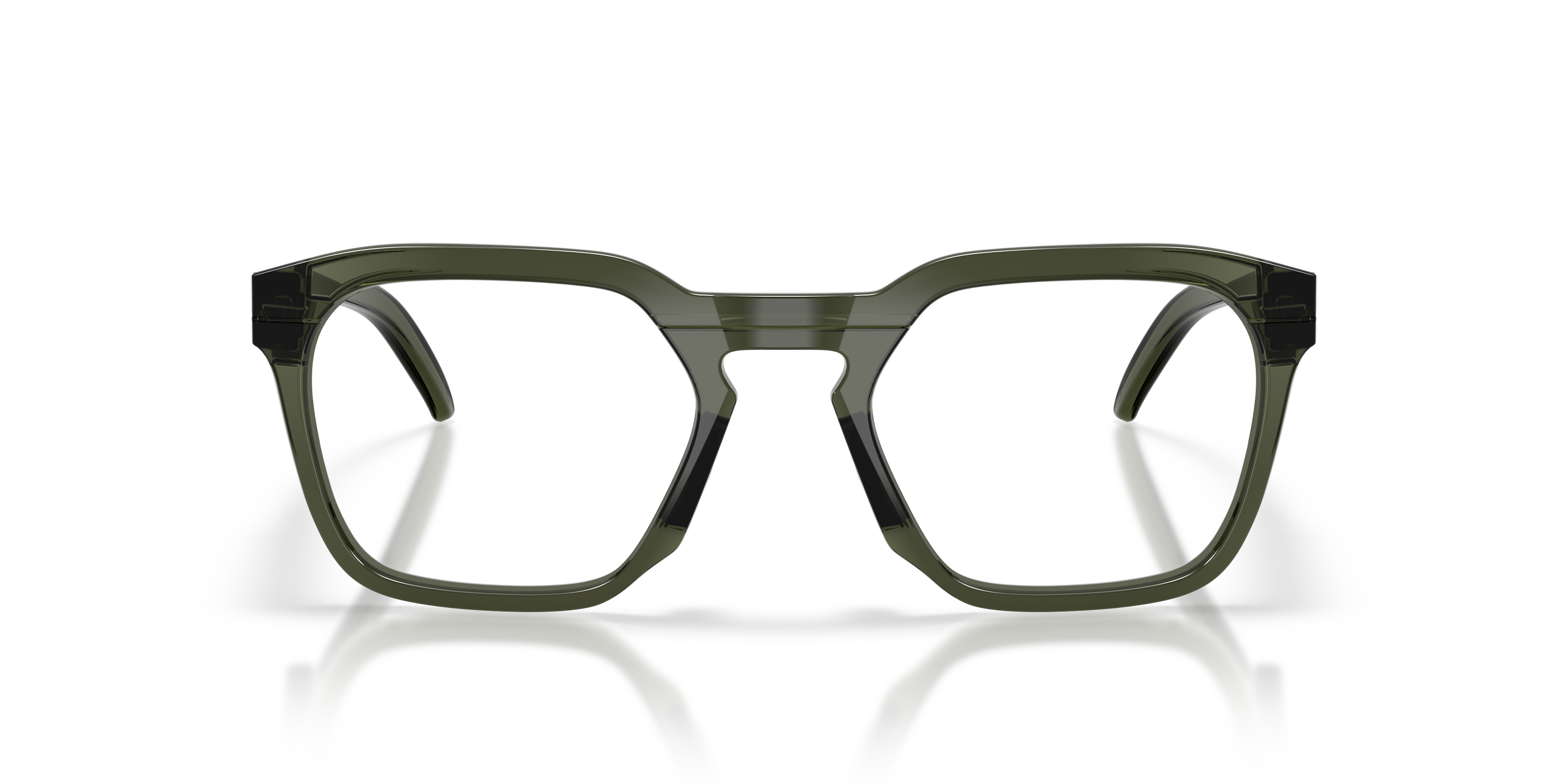 Oakley OX8208 HSTN SQ Unisex Square Eyeglass Frames - Polished Clear Frame