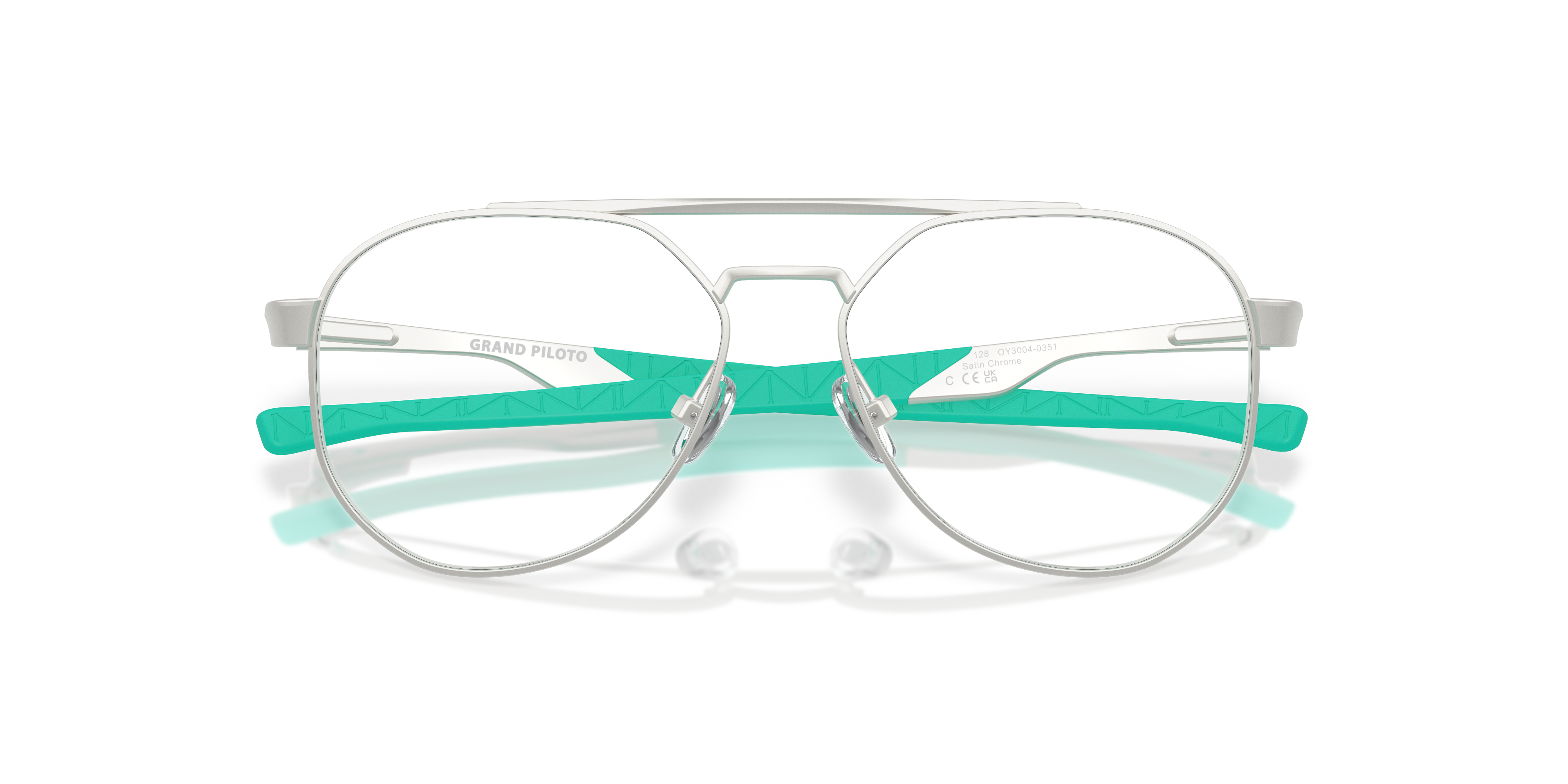 Oakley OY3004 Grand Piloto Youth Pilot Eyeglass Frames - Satin Chrome Frame